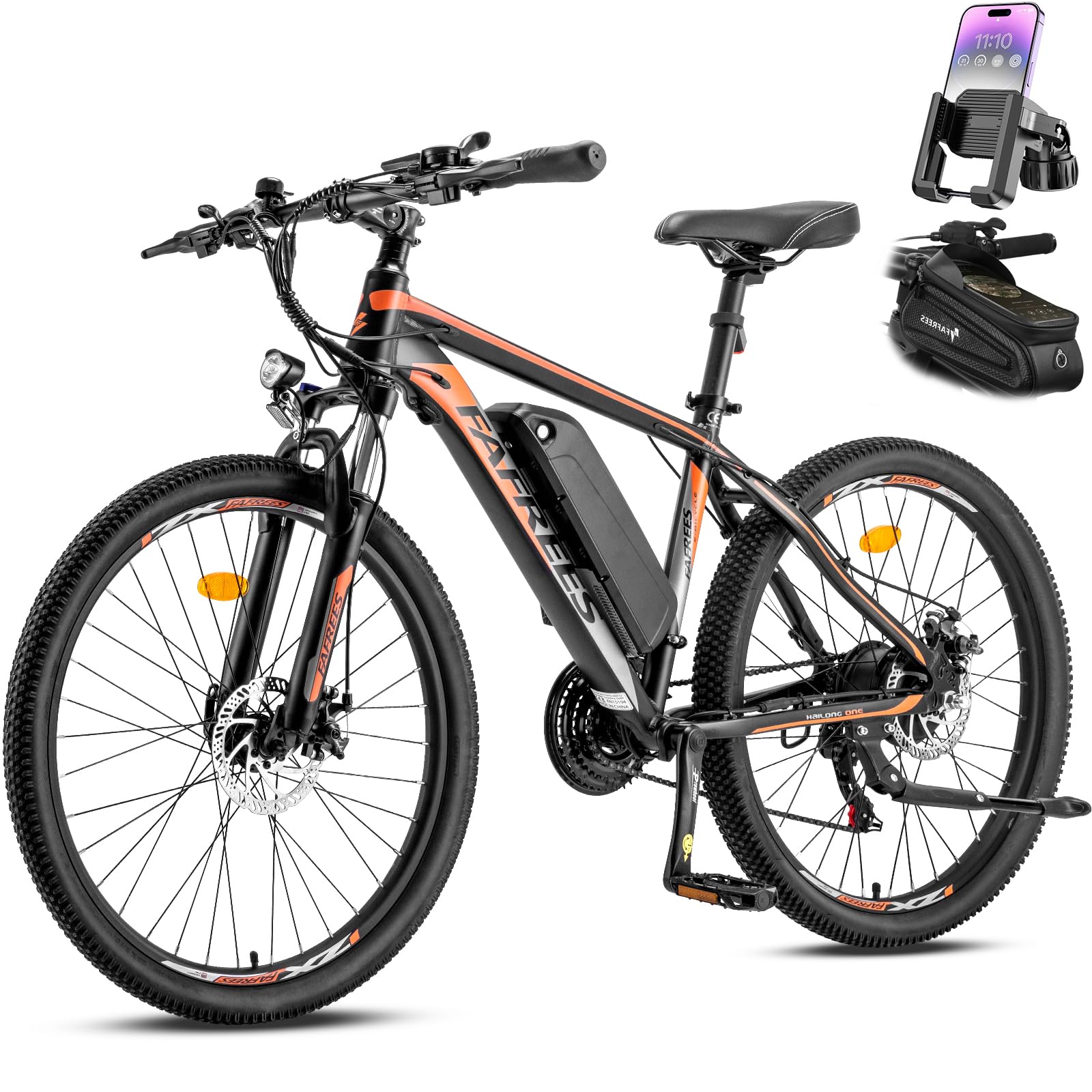 Fafrees Bici Elettrica 26" Mountain Bike Elettrica 21 Velocità Batteria Rimovibile 36V13.5Ah EBike Uomo Donna Adulti con Pedalata Assistita, Freni a Disco Meccanici, Autonomia di 80-100km