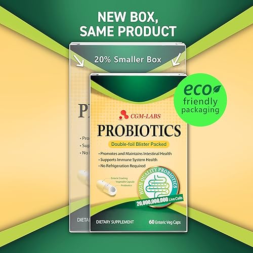 Miniatura 4 de Probióticos, 20 mil millones de células vivas, cápsulas vegetales con revestimiento entérico prémium para mujeres, hombres, suplemento dietético  60