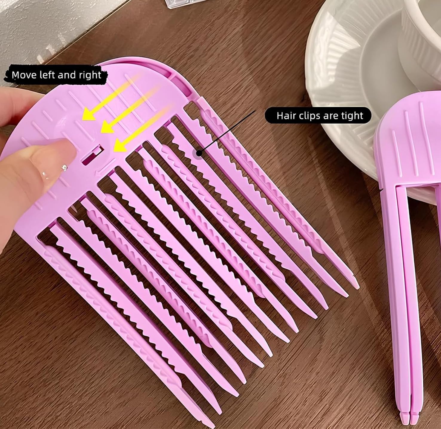2 Pack Wind Shaping Styling Comb for Fluffy Bangs for Volume and Heatless Curls,Fluffy Hair Tool, No-Trace Hair Root Lifting Clips for a Natural Voluminous Look image 3
