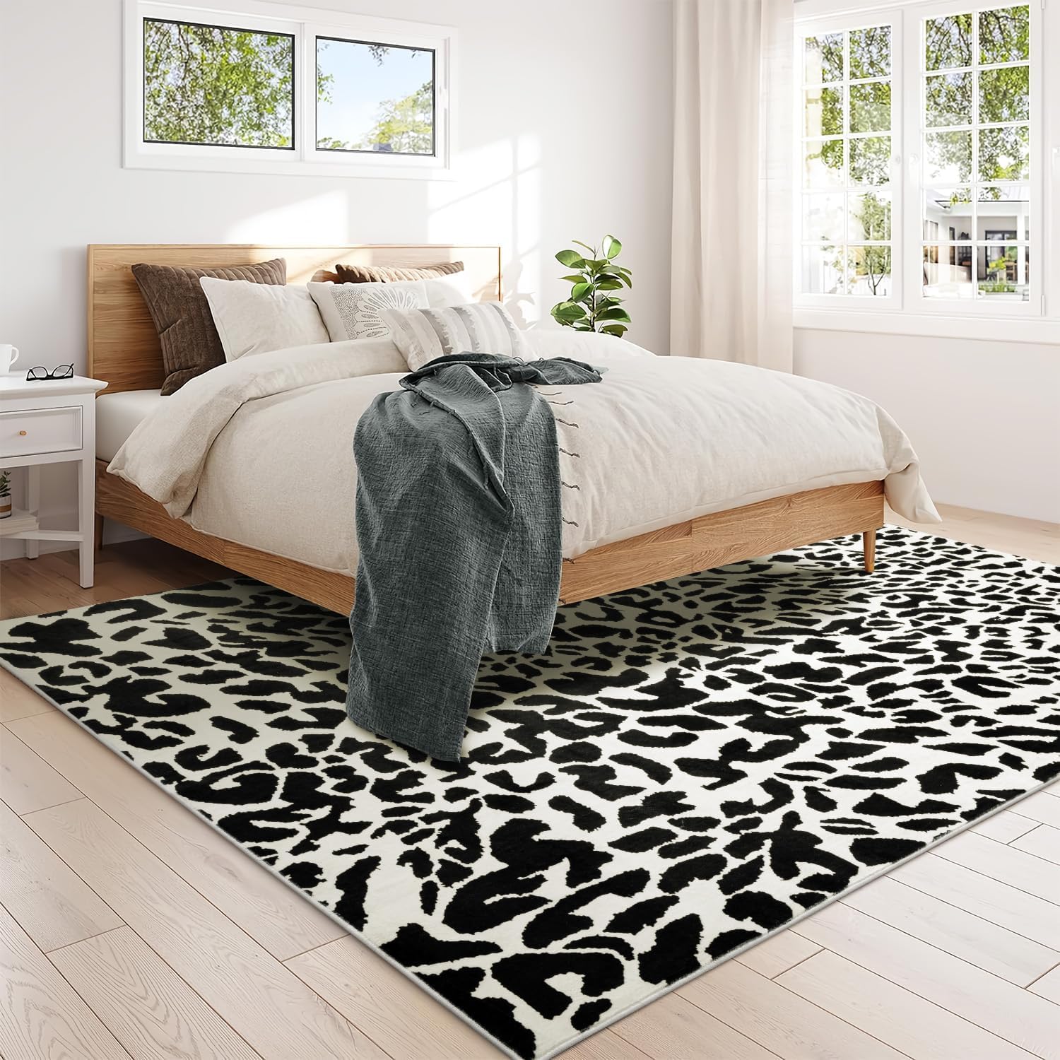 Tapis de chambre anti-glisse et facile à laver pour éliminer la poussière