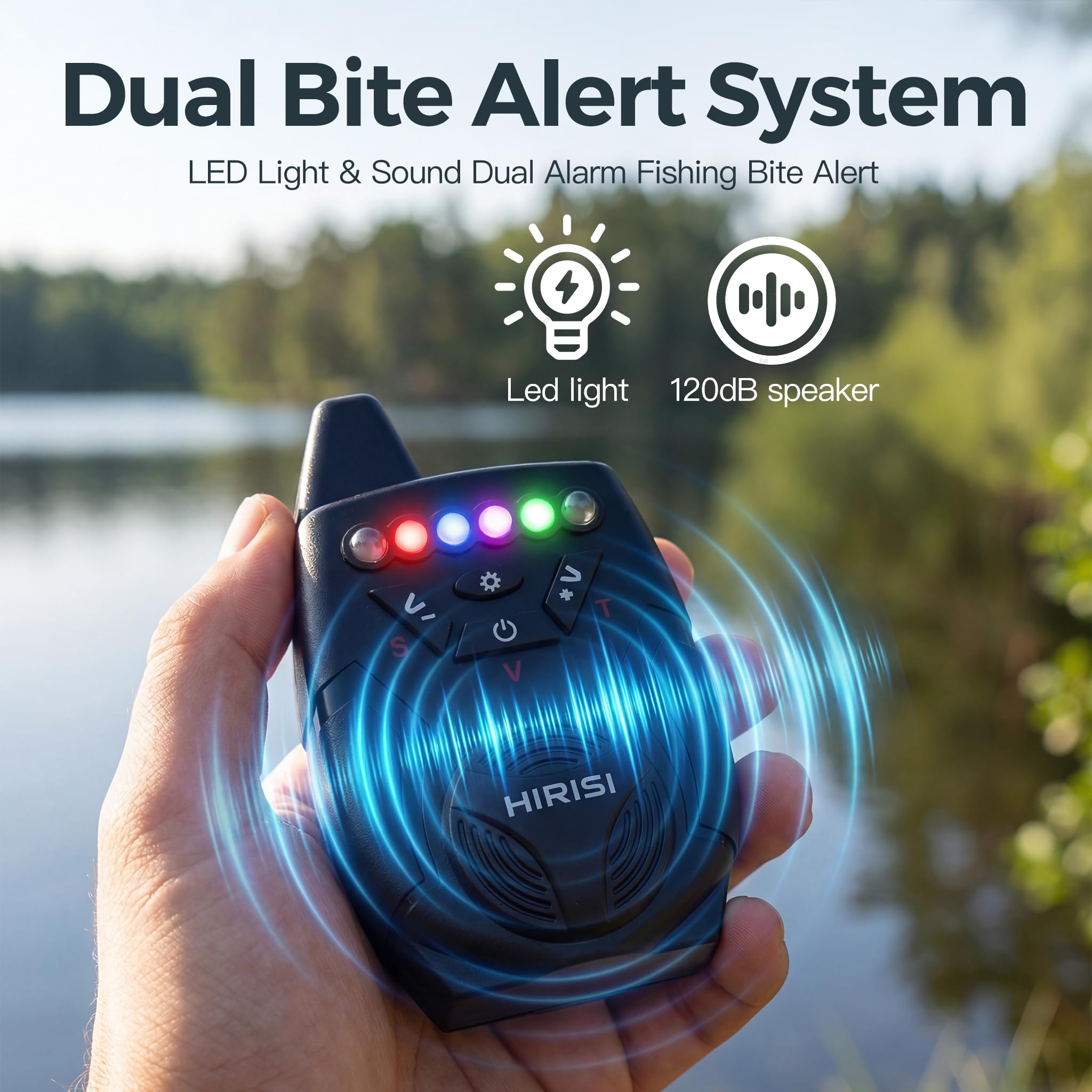 Hirisi Tackle Bissanzeiger Angeln Mit Funk 1+4 Set Wasserdichtes Karpfenangeln Alarm Set (FBA-S9-4)