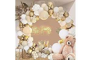Gold and White Balloon Garland Arch Kit: Elevate Your Events with Enchanting Elegance!