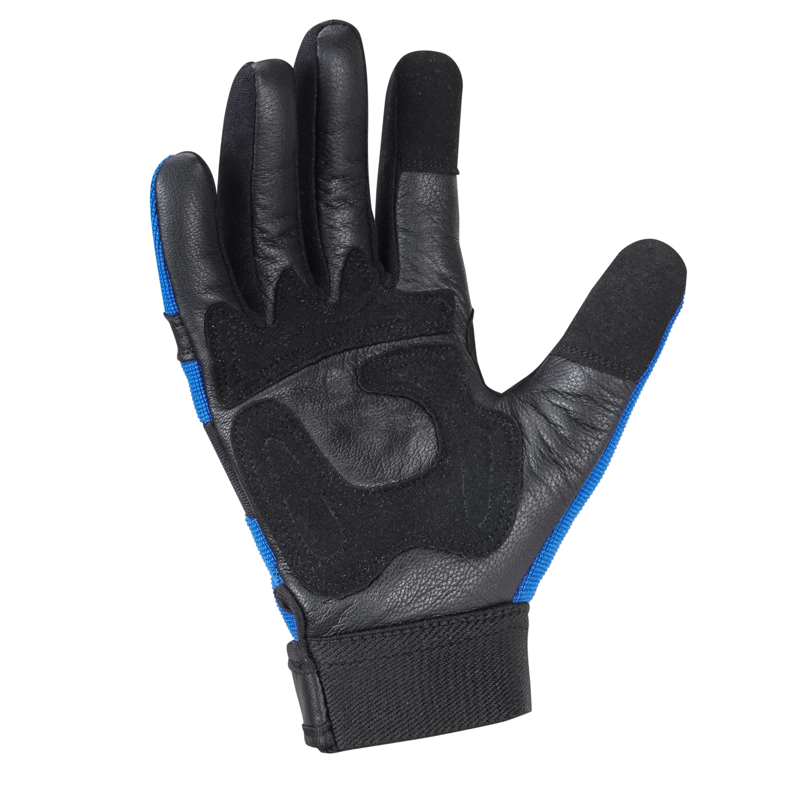 WORKMAXX Gardening Working Gloves Garden Thorn Proof Flexible Heavy Duty Leather Mechanic Utility Dexterity Breathable Construction Gloves for Work Mens Women (BLUE - Image 3
