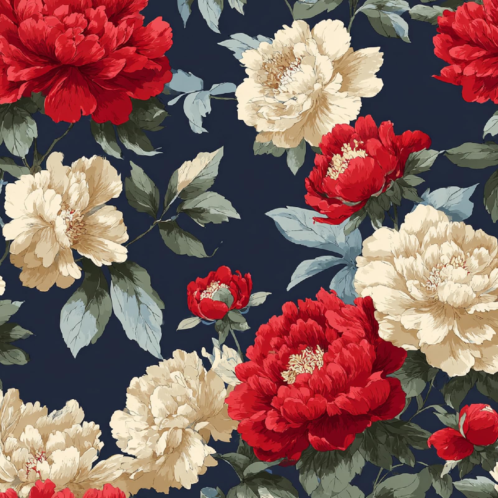 Papier peint pivoine adhésif mat 44x300 cm pour relooker vos meubles