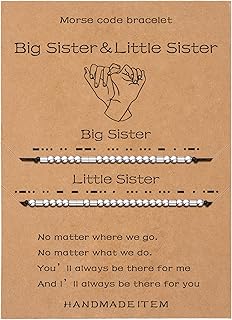 SANNYRA Morse Code Bracelet, Matching Bracelets Friendship Family Sister Mom Morse Code Jewelry, Couple