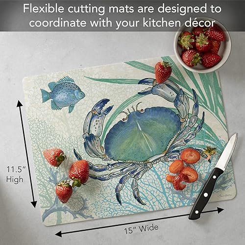 Miniatura 7 de Cut N' Funnel Oceana - Tapete flexible de plástico para tabla de cortar, 15 x 11.5 pulgadas, fabricado en los Estados Unidos, decorativo, flexible,