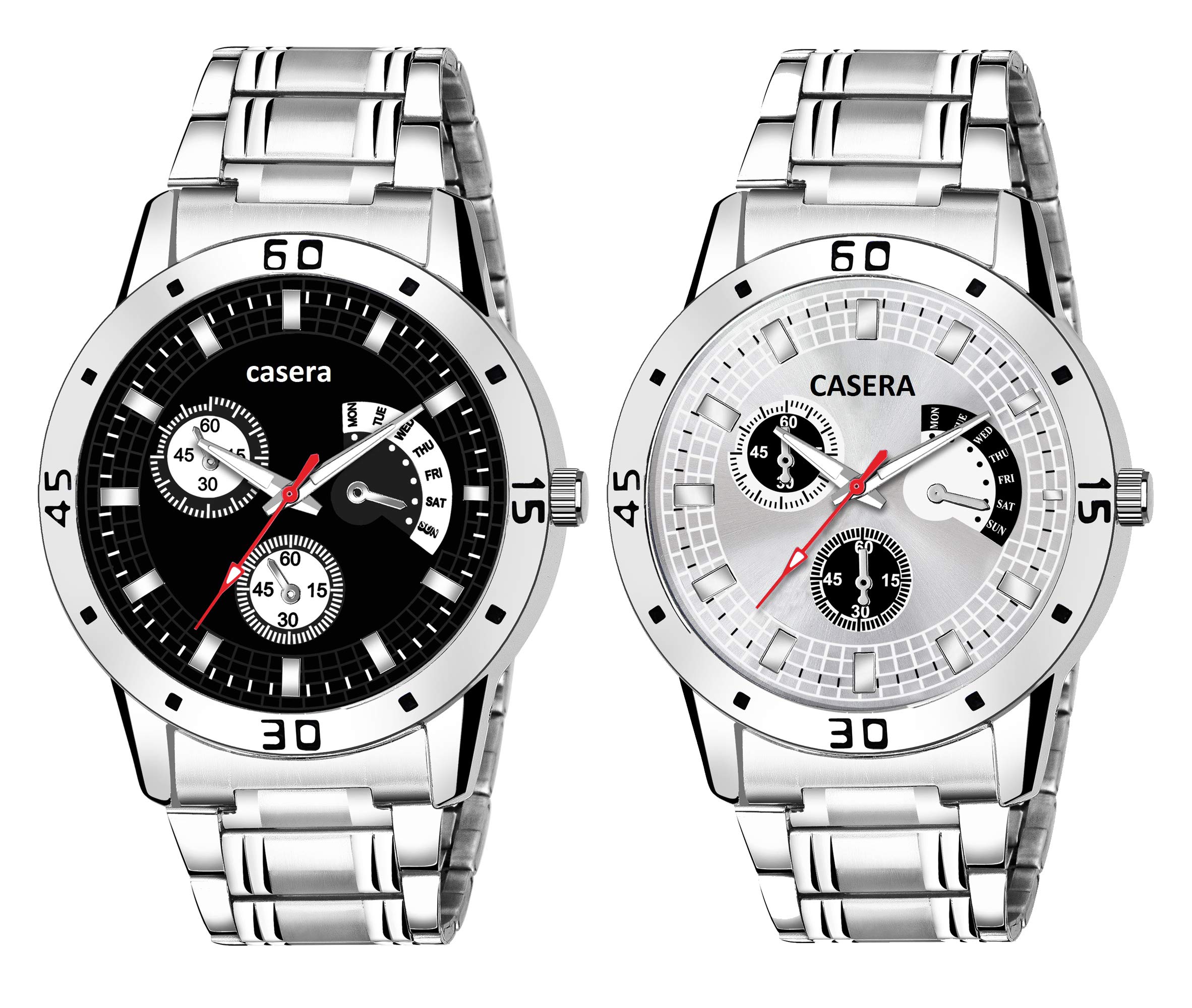 casera Analog Stainless Steel Strap Dial Black-Silver Wrist Watch for Boy and Men (B0862CF62L) Amazon Price History, Amazon Price Tracker