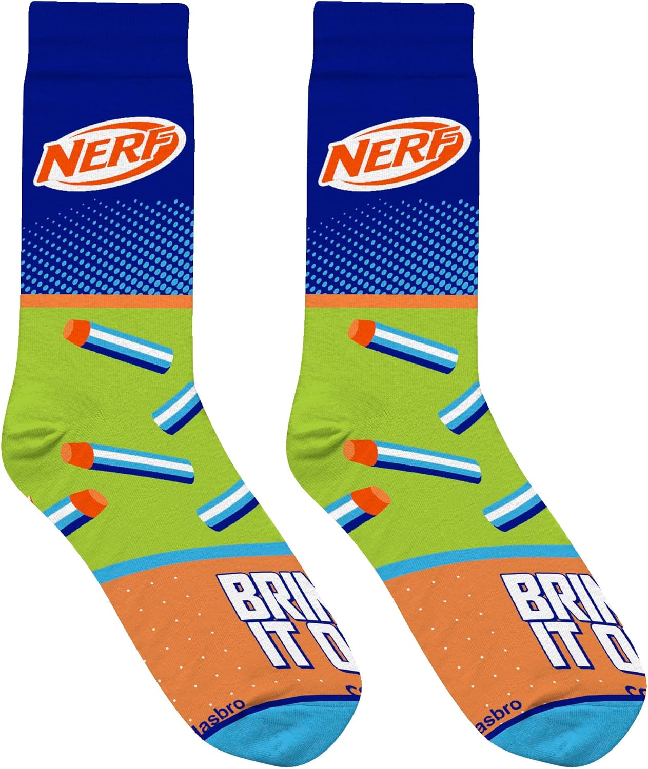 Cool Socks, Men's Funny Graphic Novelty Sock, Nerf Darts Print, Adult Large - Image 3