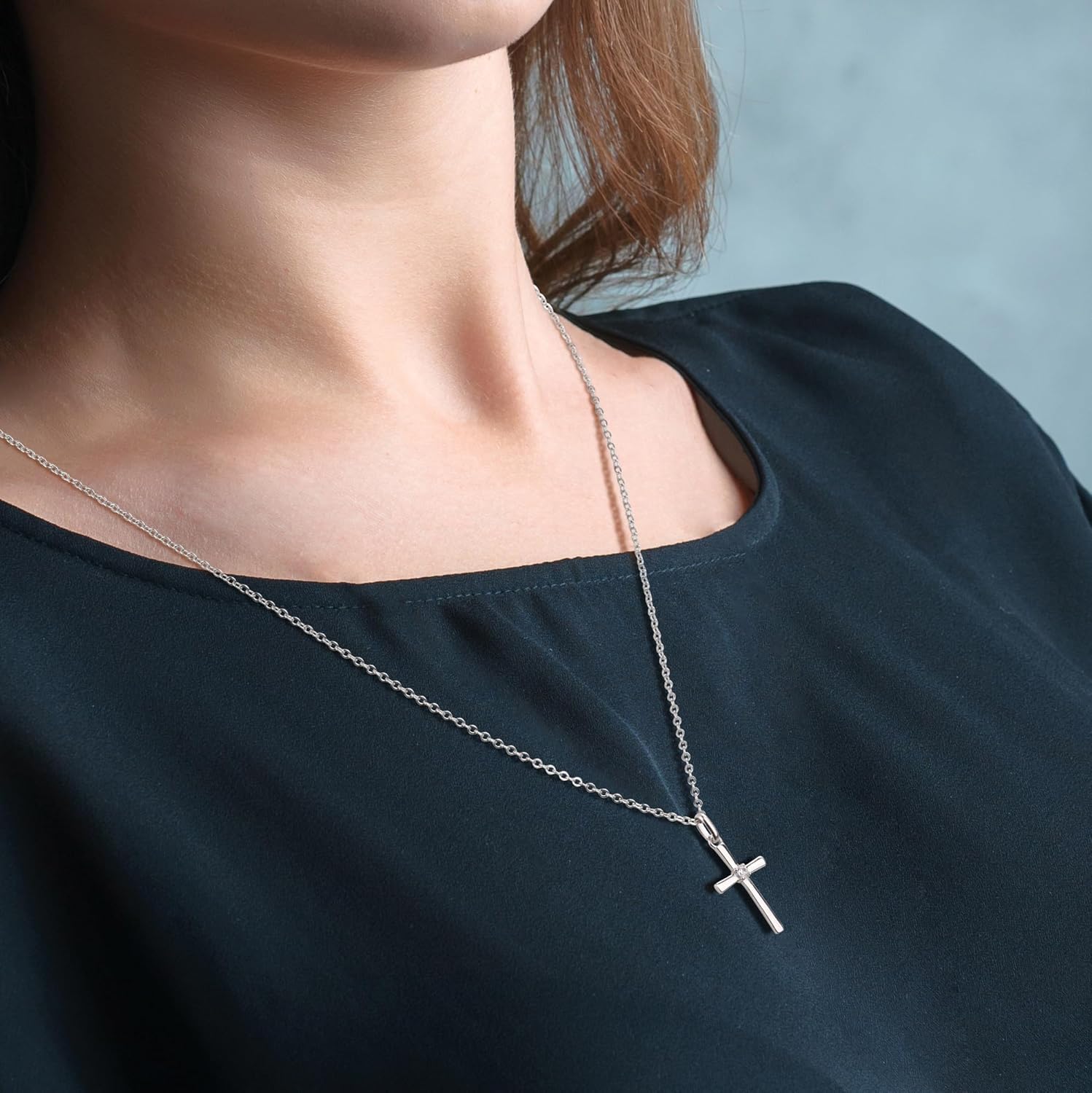 GAVU Women’s 925 Sterling Silver Cross Necklace, Small Cross Pendant Confirmation Necklace - Image 3