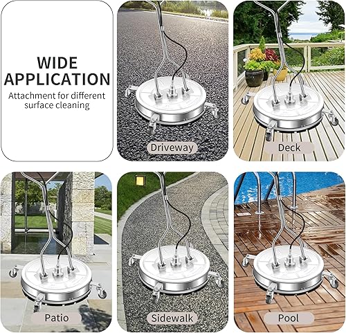 Miniatura 31 de PWS14G - Limpiador de superficies de hidrolavadora de 14 pulgadas con 4 ruedas, limpiador de superficies de acero inoxidable verde recubierto