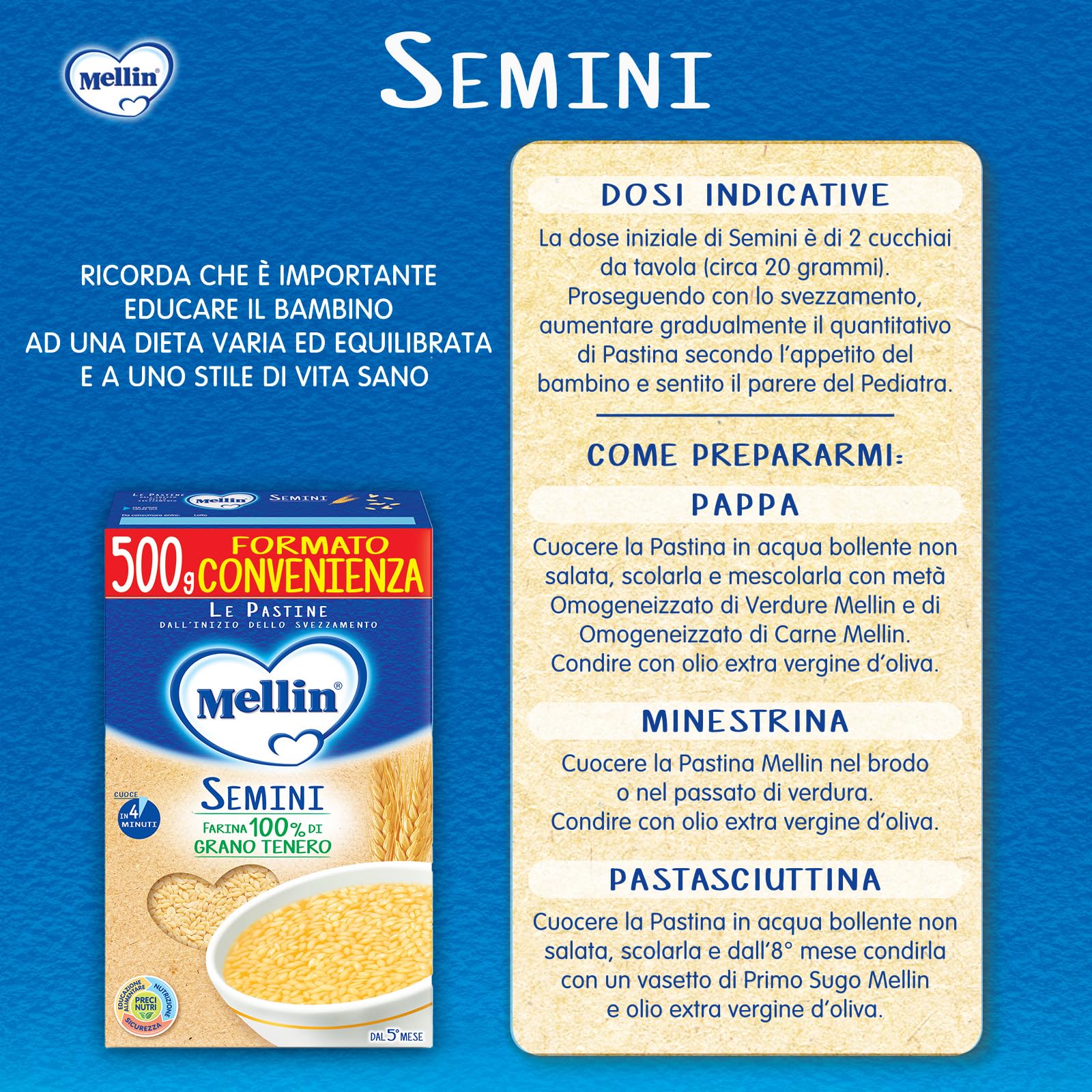 Mellin Semini 500 g, 100% Naturale - 4