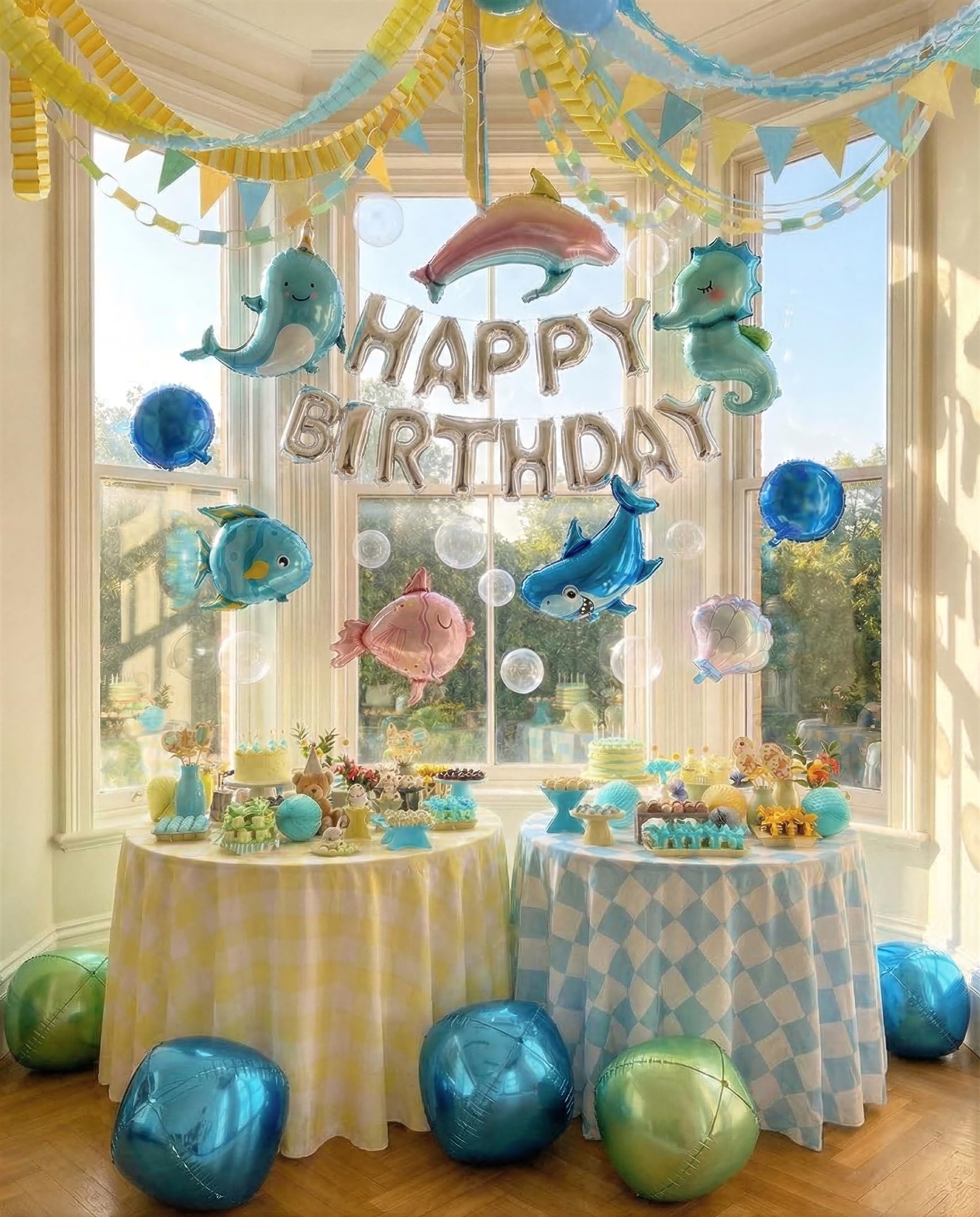 Colorful Birthday Banner Balloons - Happy Birthday Decor -14 Colorful Birthday Banner Balloons - Happy Birthday Decor -14