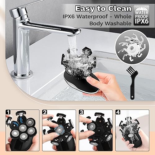 Miniatura 6 de Maquinillas de afeitar eléctricas para mujer, afeitadora eléctrica 7D para mujer, afeitadoras 5 en 1, recortadora de bikini húmedaseca, afeitadora