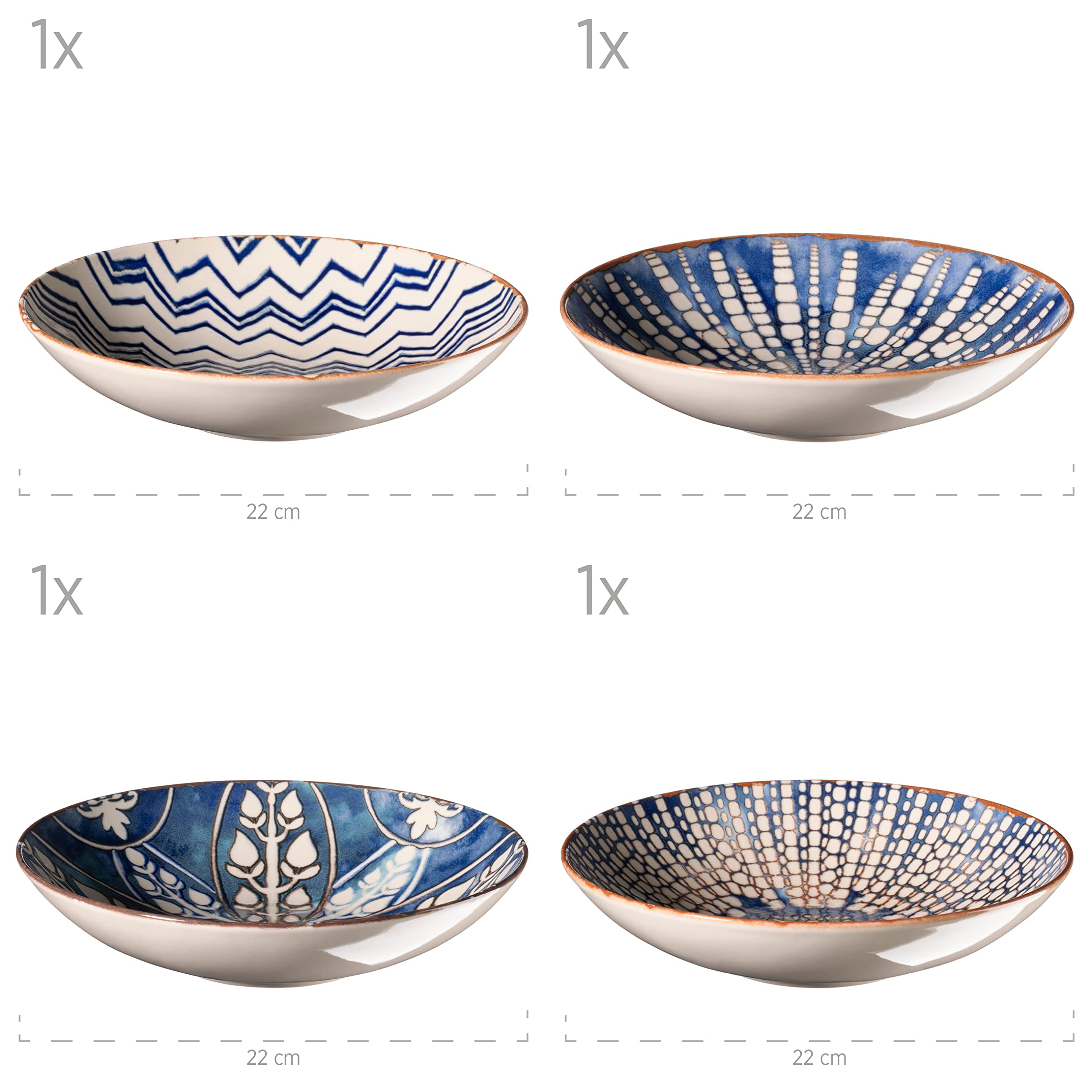 MÄSER 934017 Iberico Blue 12-teiliges Tafelservice für 4 Personen im MÄSER 934017 Iberico Blue 12-teiliges Tafelservice für 4 Personen im