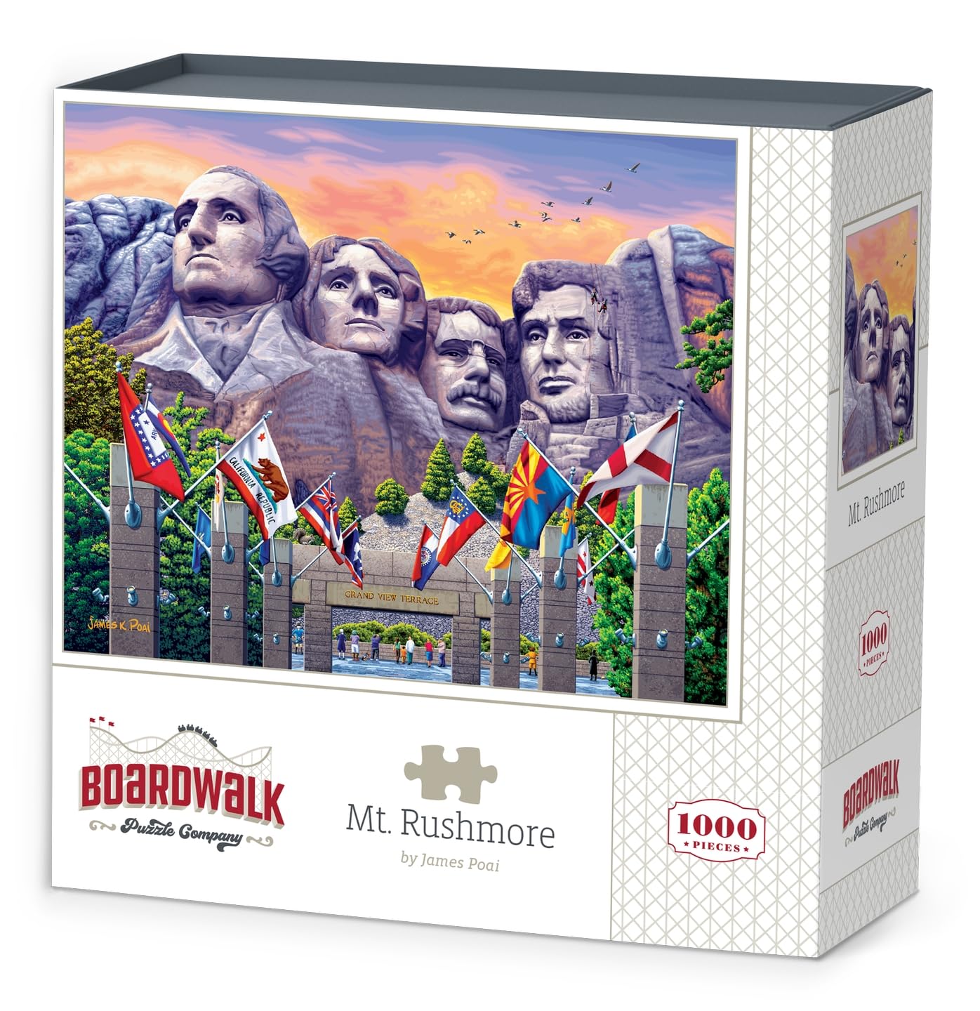 Boardwalk Puzzles Mt. Rushmore, 1000 Piece Jigsaw Puzzle for Adults, Made in USA