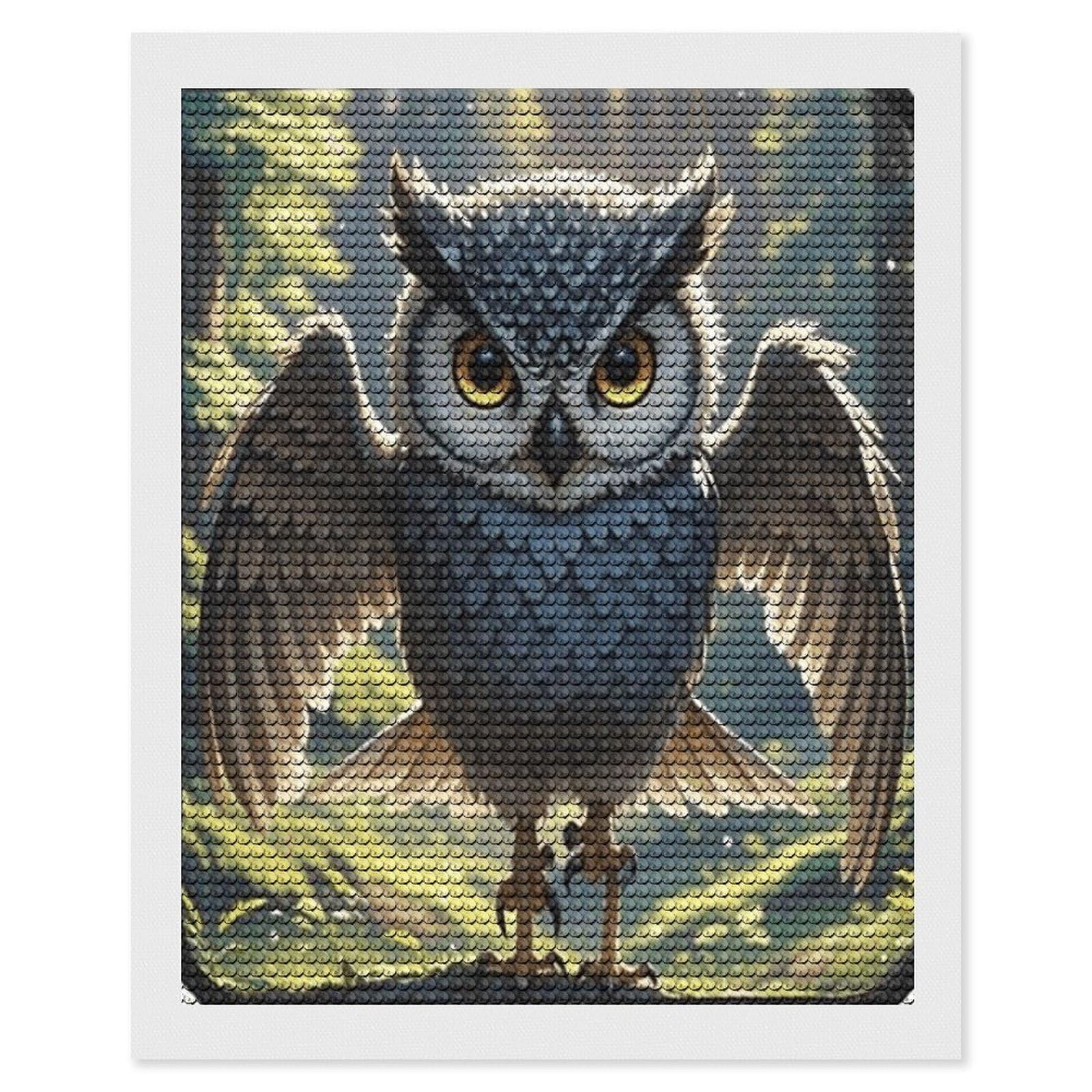 FekiLoot Anime Owl Paint by Numbers Kit for Adults Beginner DIY Diamond Dots Paintings Round Full Drill Diamond Art Kits Picture Diamond Art Painting Kits for Home Decor 16"x20"