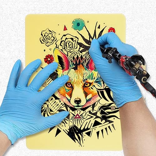 Miniatura 6 de CINRA Pieles de práctica de tatuajes en blanco, 6 piezas de tatuajes de práctica de piel de tatuaje de 0.118in, piel falsa de 8 x 12 pulgadas, piel