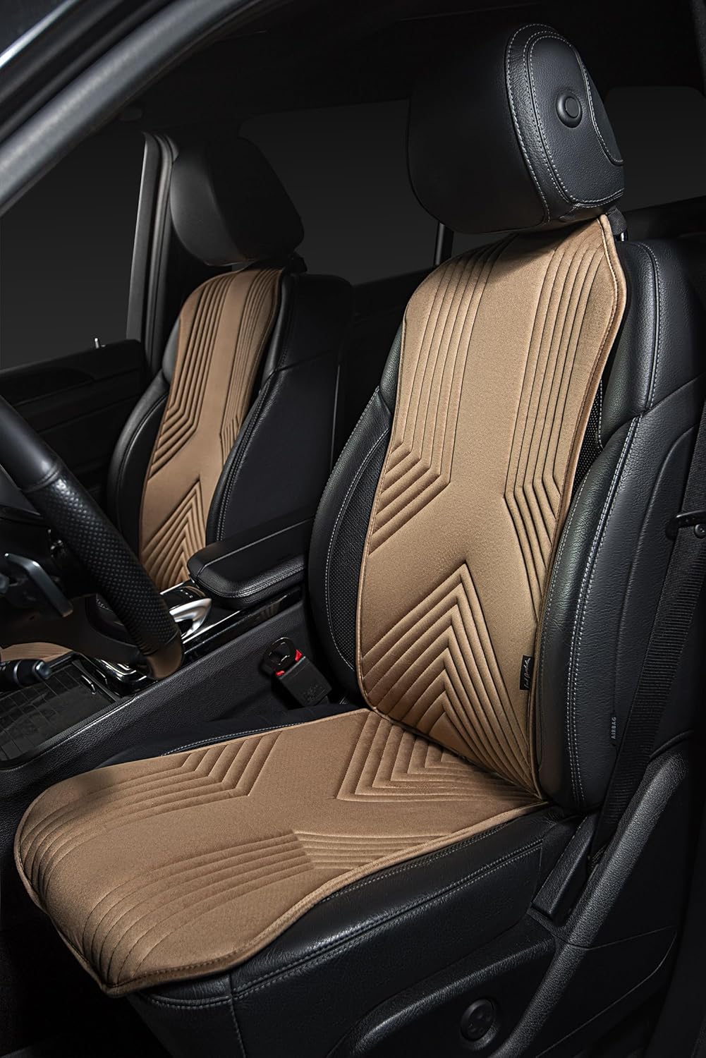 Lord AutoFashion Universal Car Seat Cover One Way, Cloth Fabric Universal Fit for Cars, SUVs, Trucks, Vans - Non-Slip Protector - Protects Leather, Cloth Seats - Soft & Durable (Bronze)