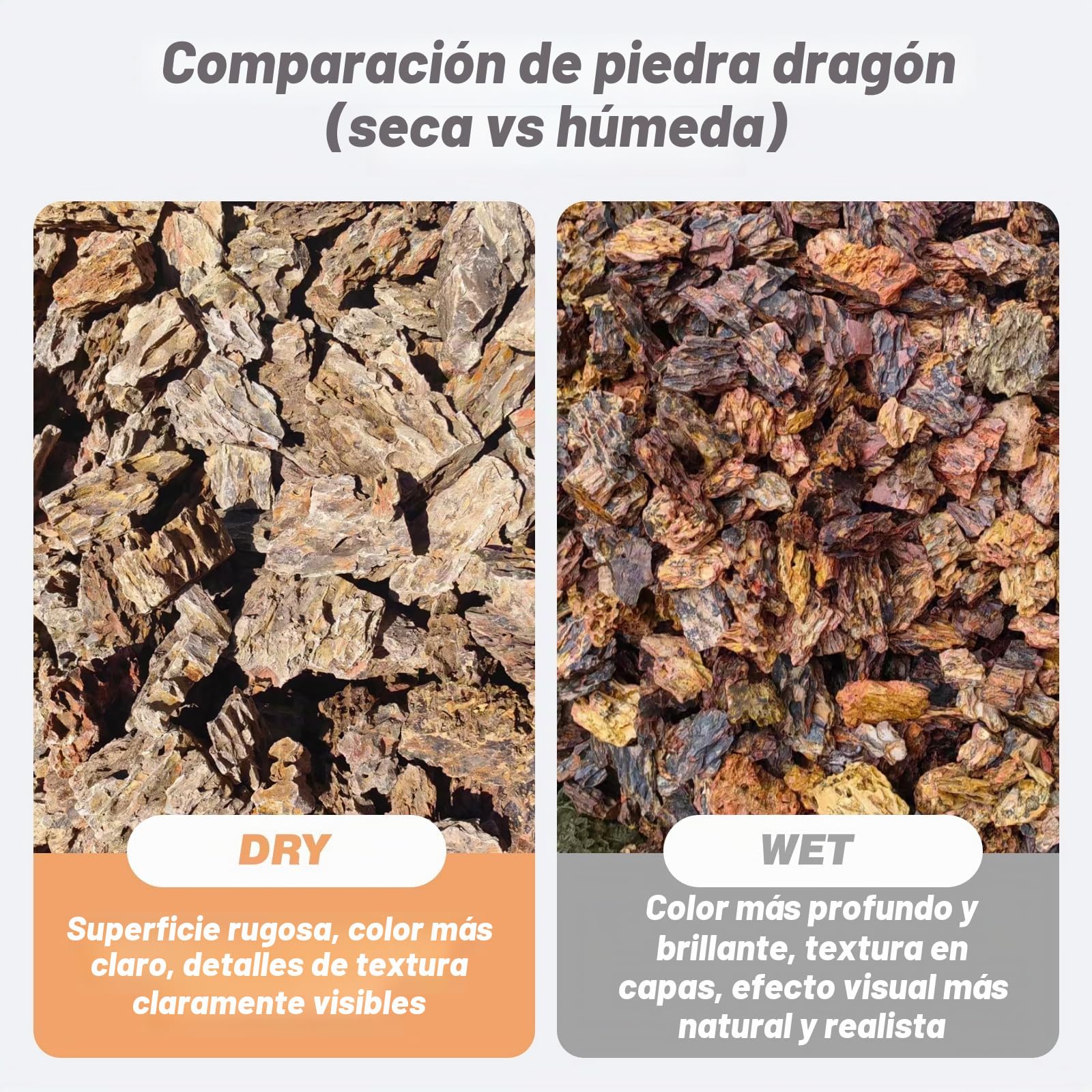 Unocho Rocas para Acuario Dragon Stone 4,5kg Piedras Naturales para decoración de Acuario paisajismo acuático Rocas de Peces terrario y paludario(5–15 cm)