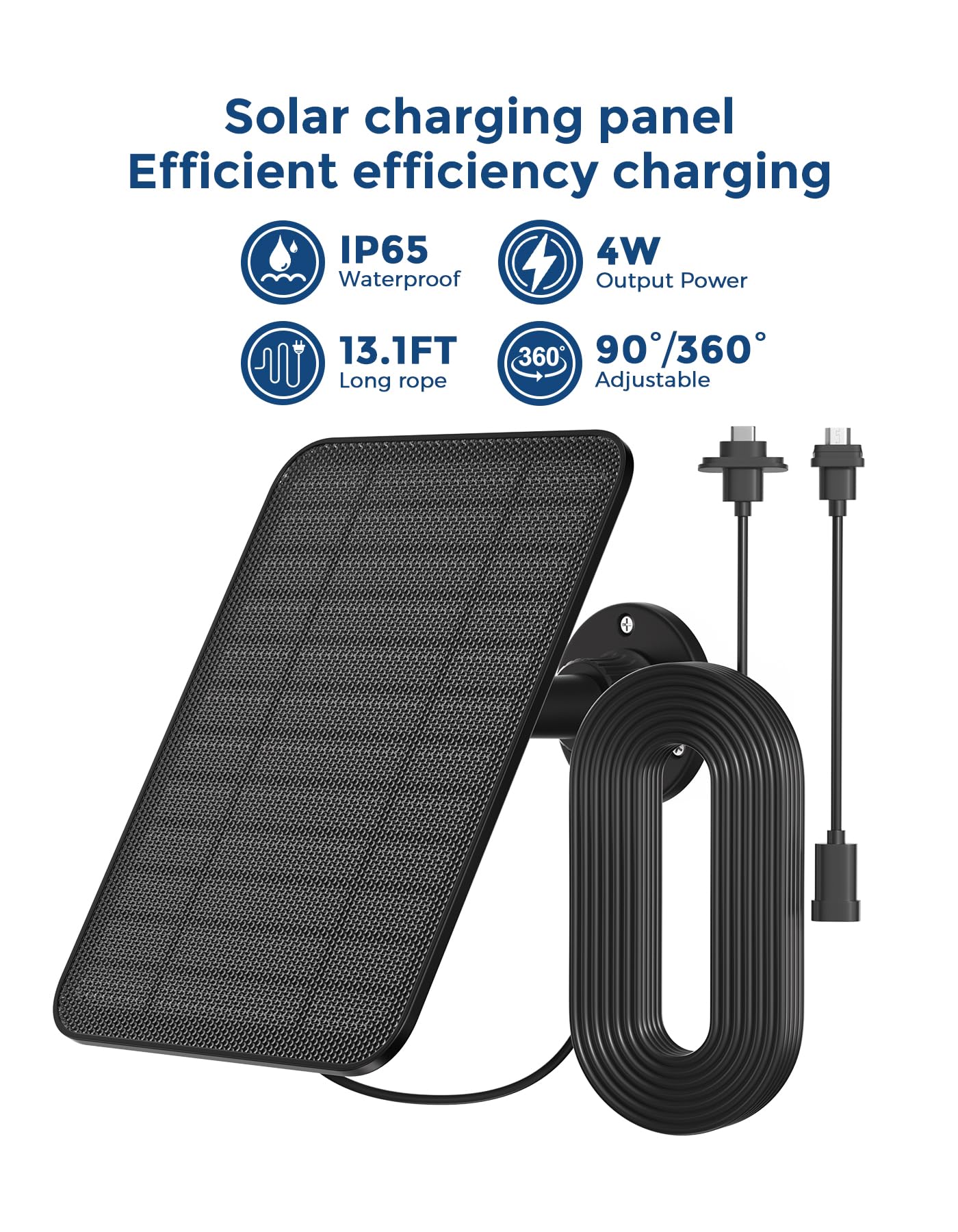 Solar Panel for Blink Outdoor 4Outdoor(3rd Gen) Outdoor 2K+Blink XT2XT3XT Camera,Built-in 5000mAh Battery,IP67 Waterproof,360° Adjustable Mount - 4