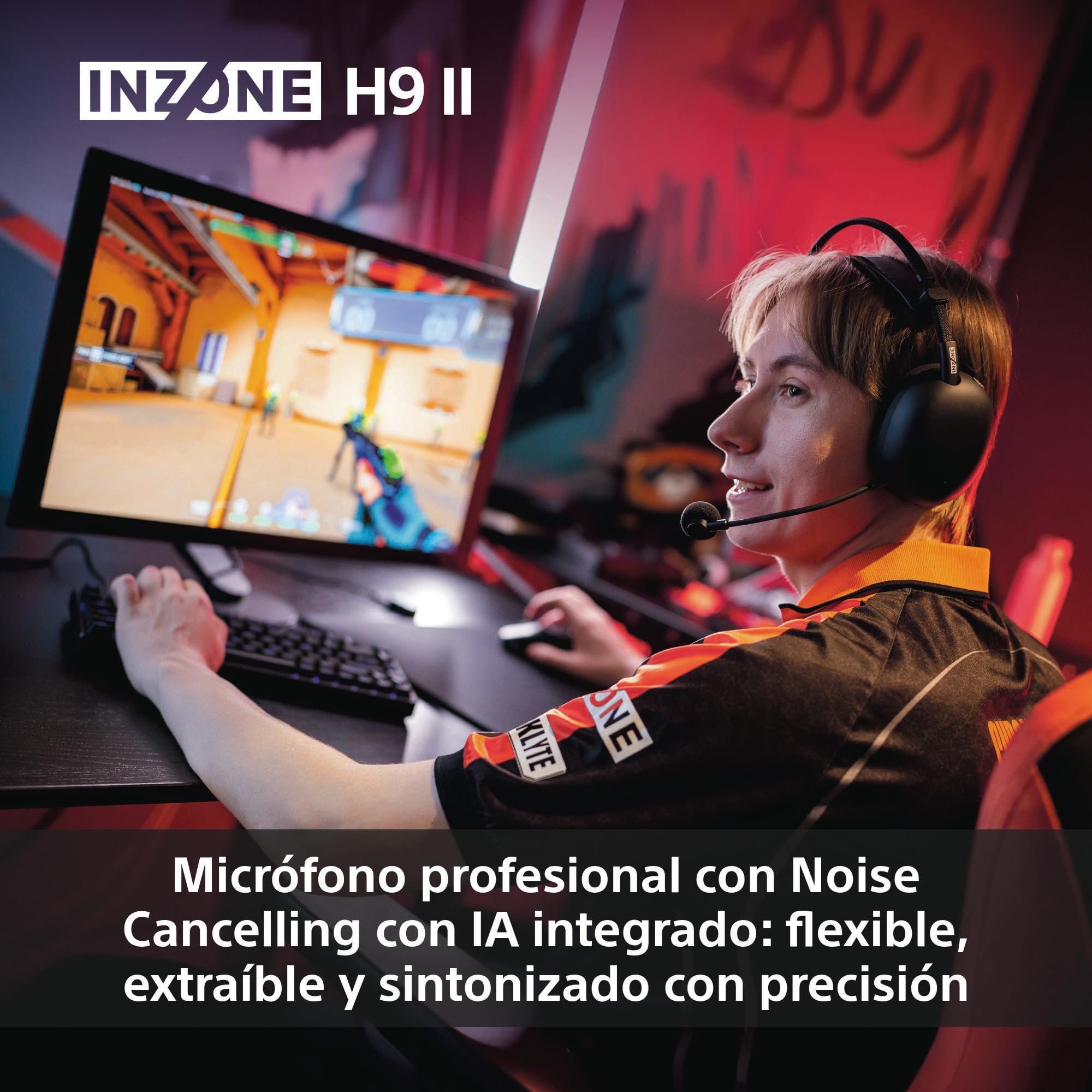 Sony INZONE H9 II: Auriculares Gaming inalámbricos con Noise Cancelling, Ligeros, Micrófono Cardioide Extraible con IA, 2,4 GHz y Bluetooth, Estuche Blando, para PC, PS5, Switch y Móviles, Negro