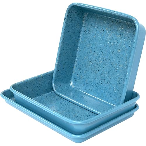 casaWare 3pc Ultimate Series Commercial Weight Toaster Oven Bakeware Set (Blue Granite)