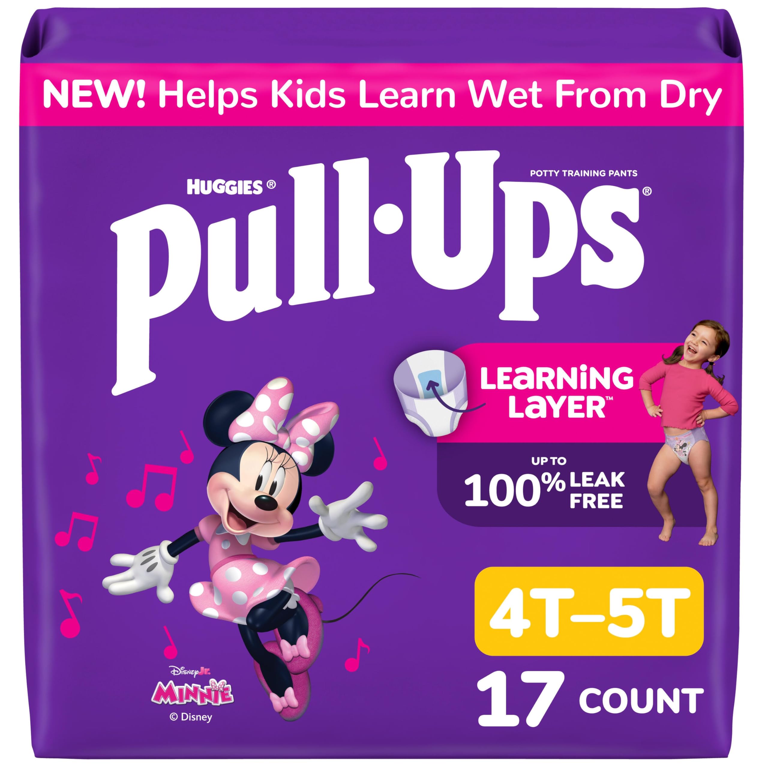 Pull-Ups Lot de 17 culottes d'apprentissage de la propreté pour fille, taille 4T-5T (17,2 à 22,7 kg),