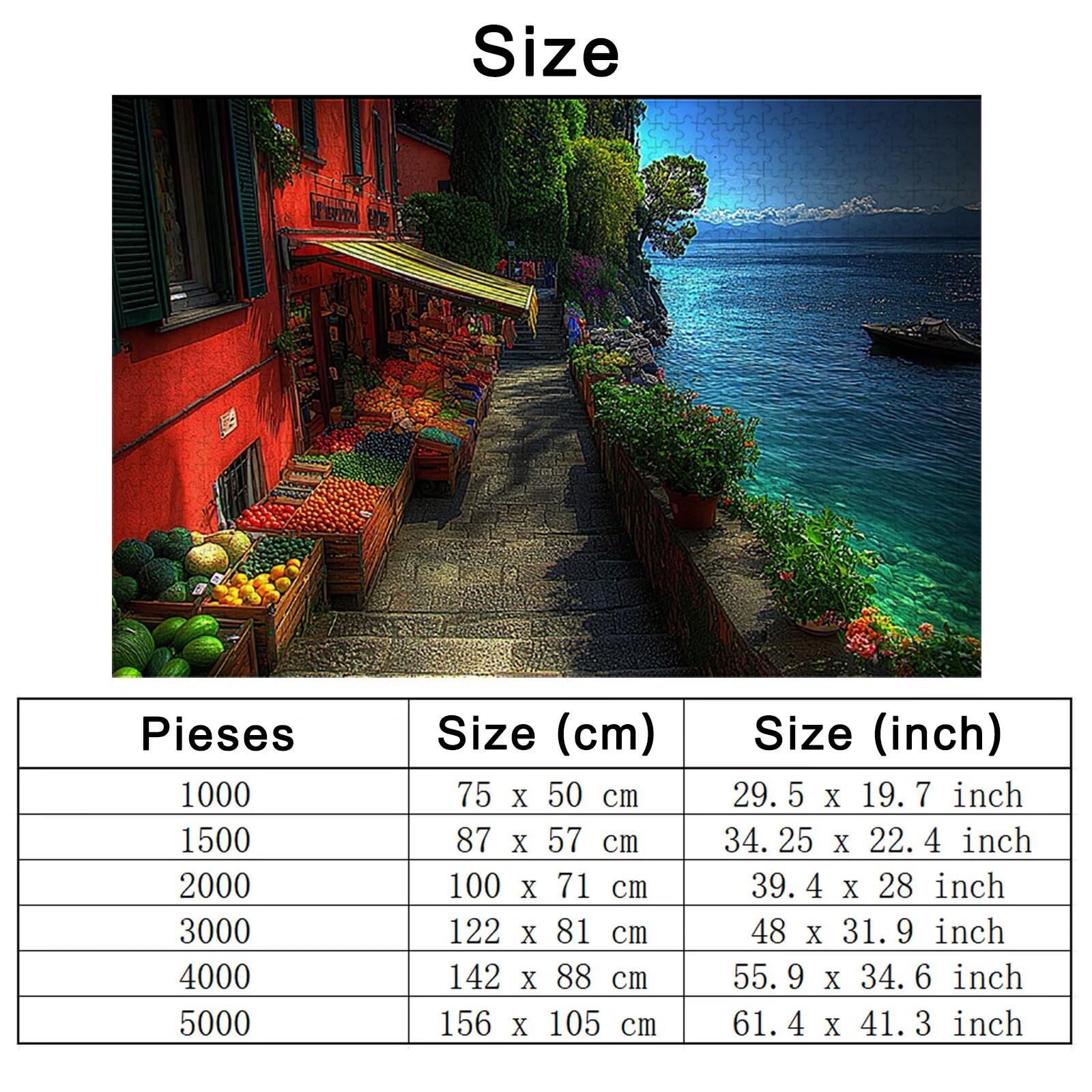 4000 puzzli dla dorosłych, krajobraz dla dorosłych, 4000 elementów, drewniane puzzle z kolorowym pudełkiem, rodzinne gry edukacyjne, prezenty dla kobiet, wystrój domu, motyw: (ocean), -3454
