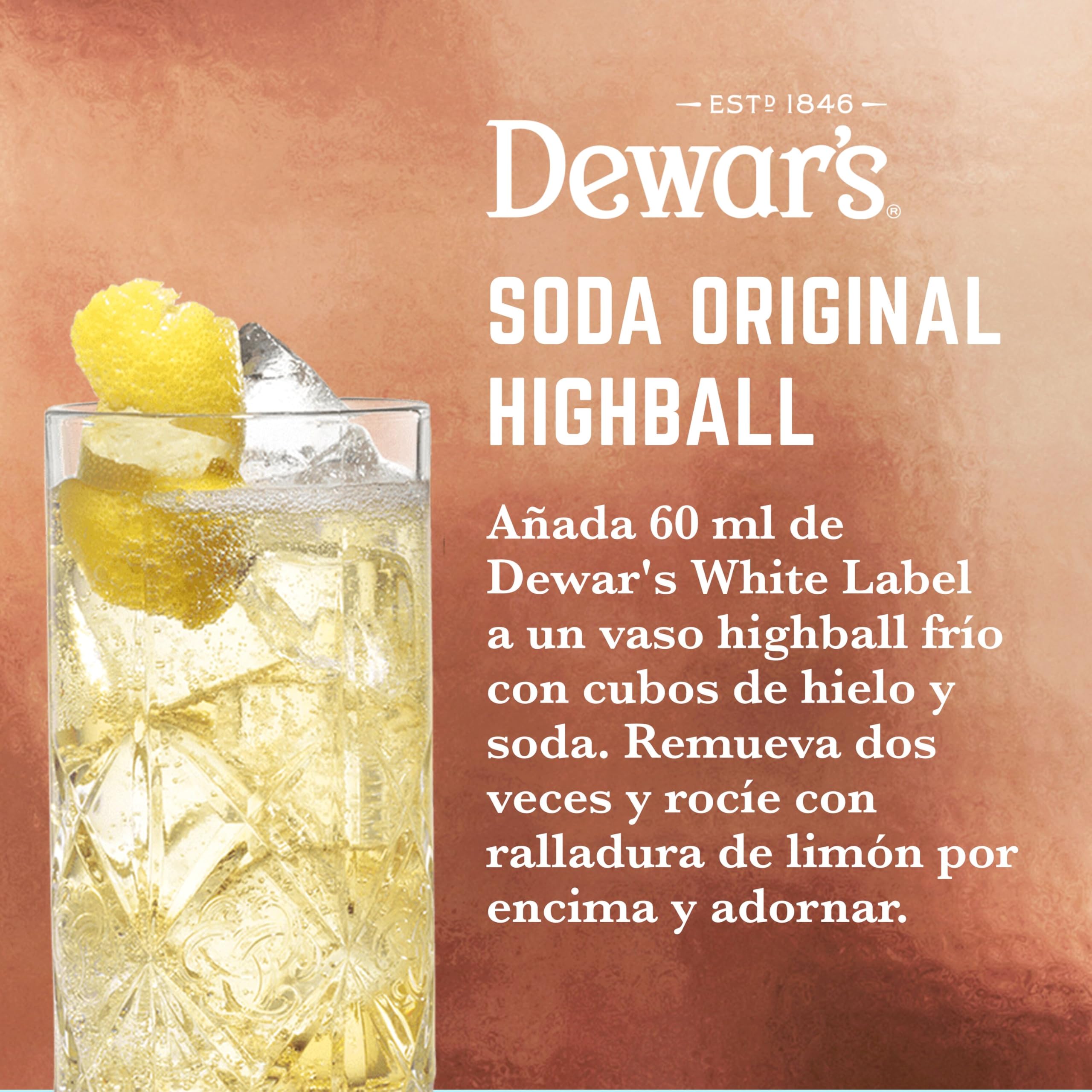 Dewar's White Label Blended Scotch Whisky, 40% ABV, 175cl / 1,75L, Acabado en Barricas de Roble Seleccionadas