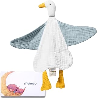 Mababu Baby Muslin Comforter - Organic Cotton & Oeko-Tex® - Cuddly Toy Duck - Gift for Birth, 4-Ply, Extra Soft, for Newborns, Boys & Girls, Washable, as a Cuddle Blanket duck