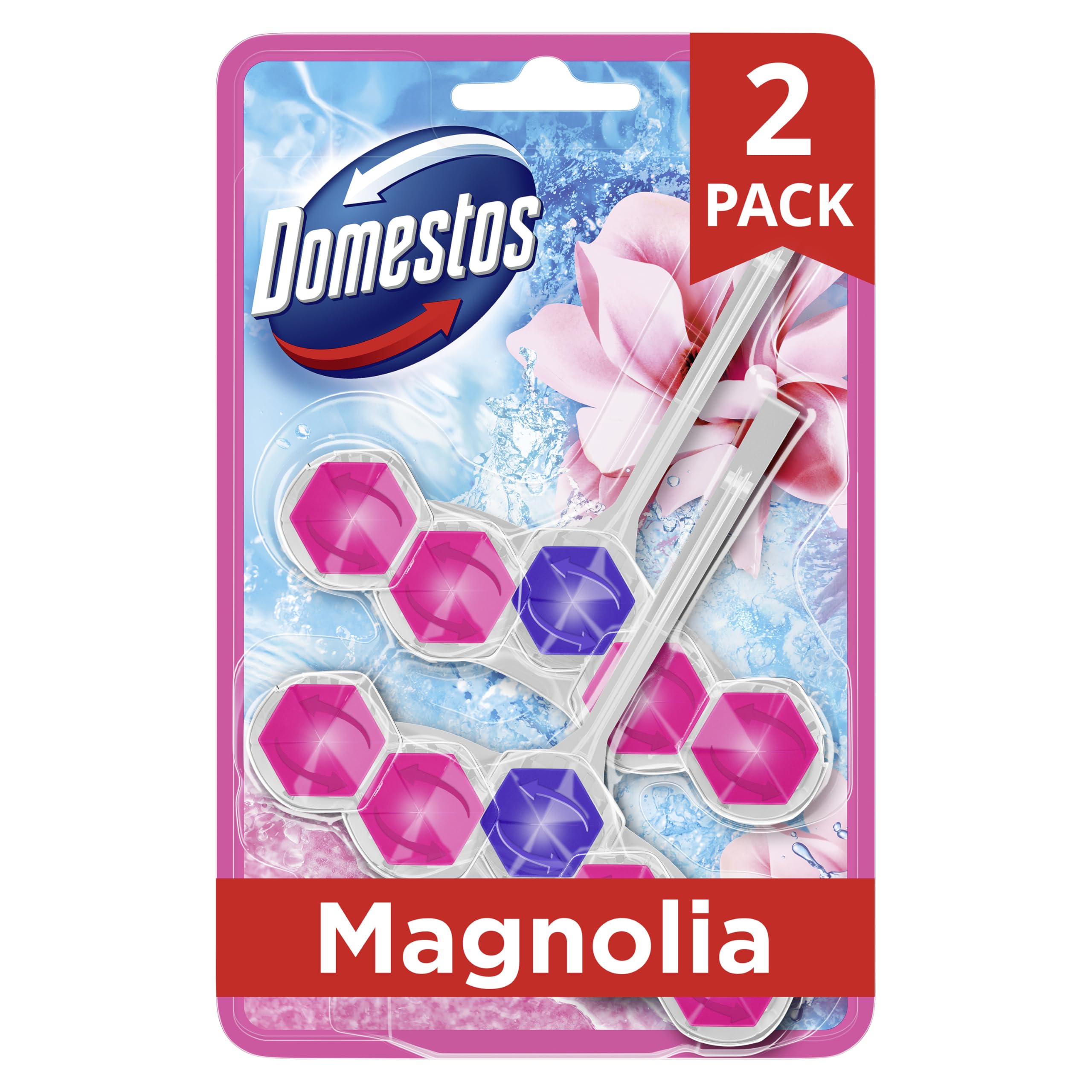 Domestos Power 5 Magnolia Toilet Rim Blocks 2X 50 G