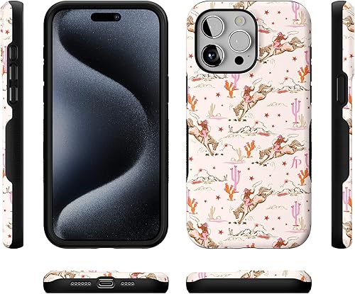 Vista 833 de Casely Funda para iPhone 15 Pro Jardín Secreto Flores mixtas Funda atrevida Compatible con MagSafe y botón de acción Jardín Secreto Floral