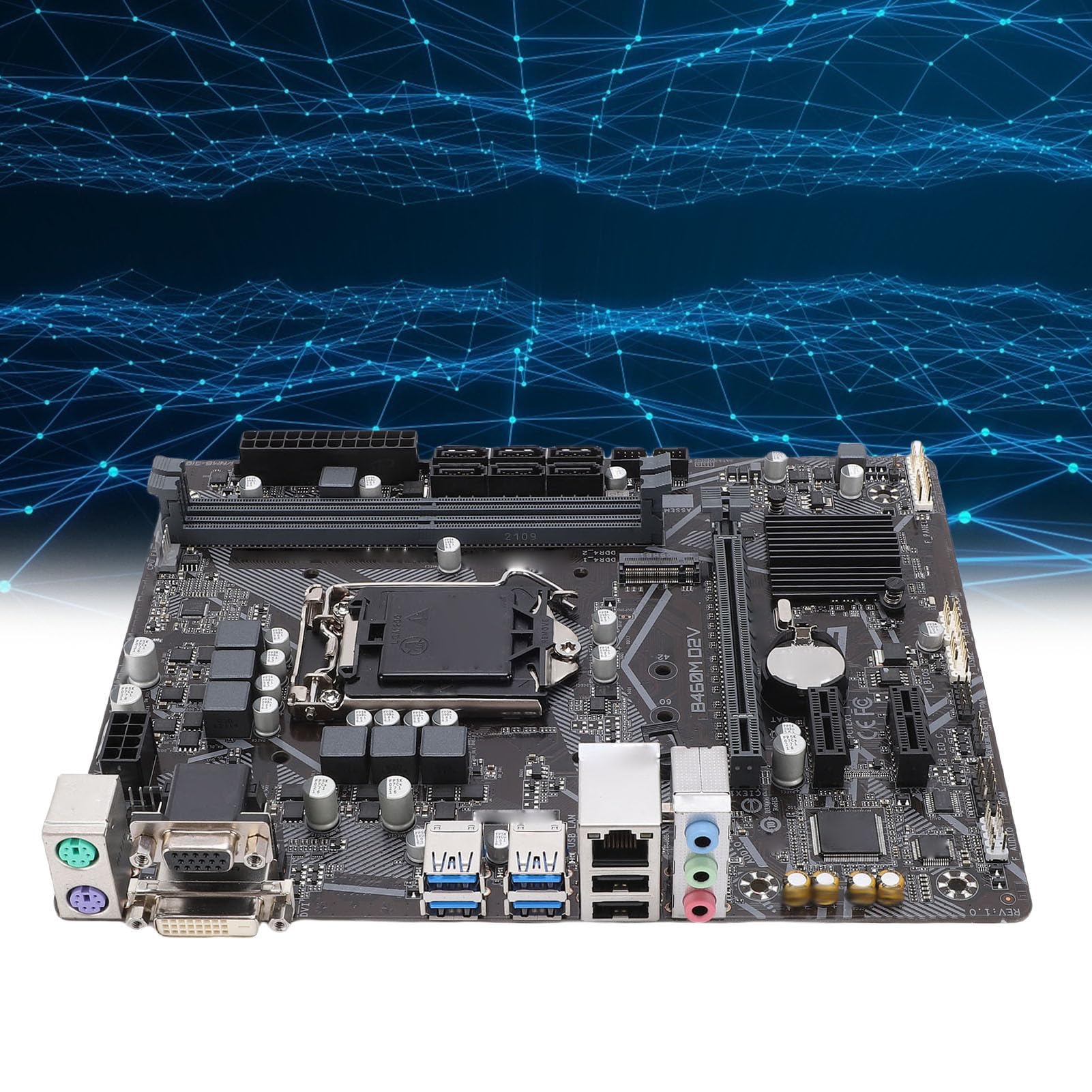 Vikye B460M Micro ATX Gaming Motherboard, LGA 1200 Socket Dual Channel DDR4 M.2 NVMe Desktop PC Mainboard, con USB 3.2 Gigabit LAN, per CPU di decima generazione