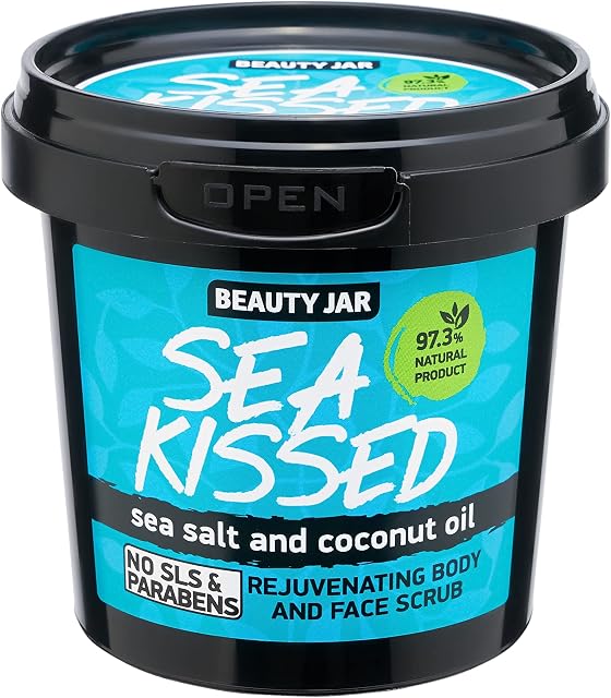 Beauty Jar SEA KISSED body and face scrub 7.05 Oz (200 g) - wrinkle-smoothing, skin lifting, nourishing, and protective effect - sea salt, coconut oil