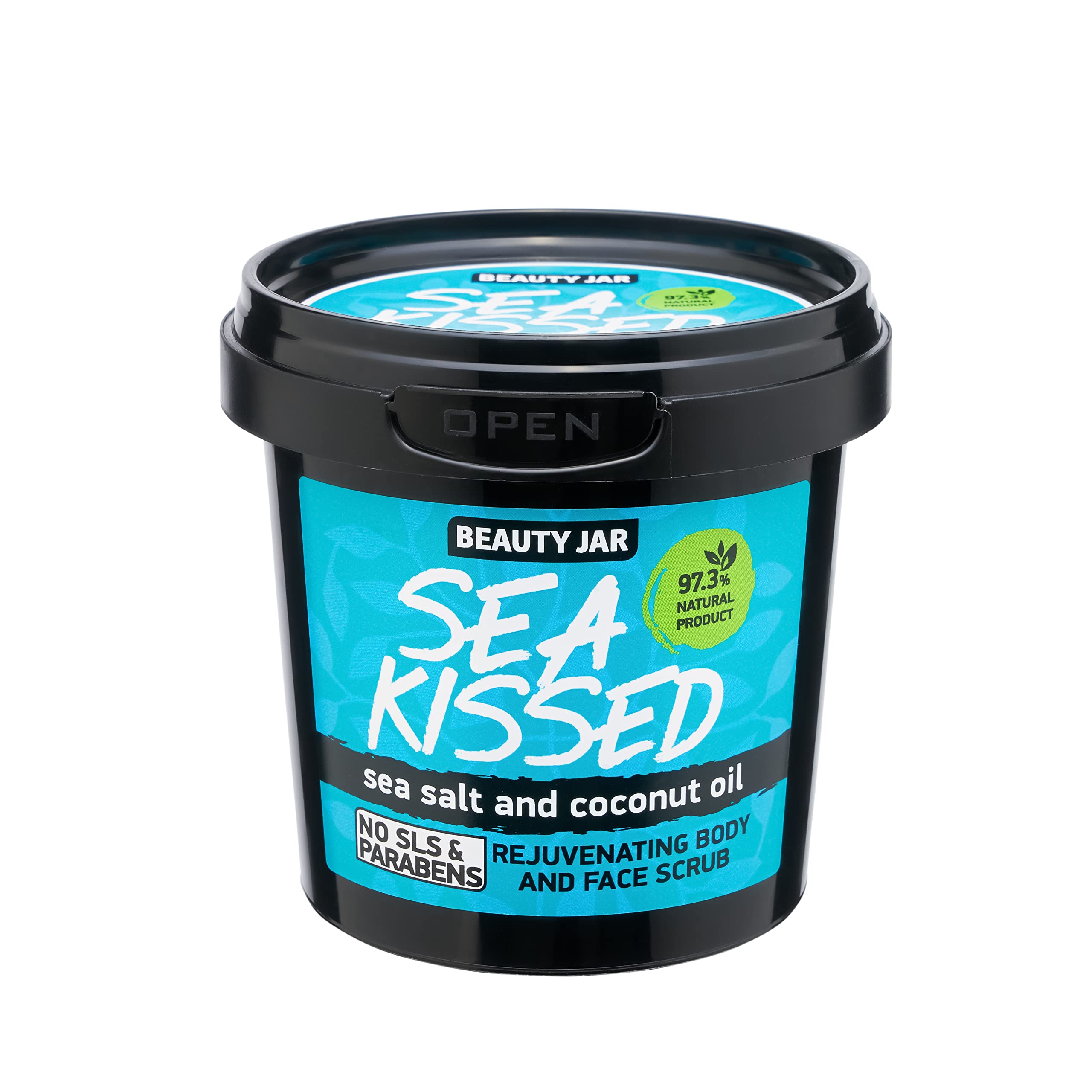 Beauty Jar SEA KISSED body and face scrub 7.05 Oz (200 g) - wrinkle-smoothing, skin lifting, nourishing, and protective effect - sea salt, coconut oil