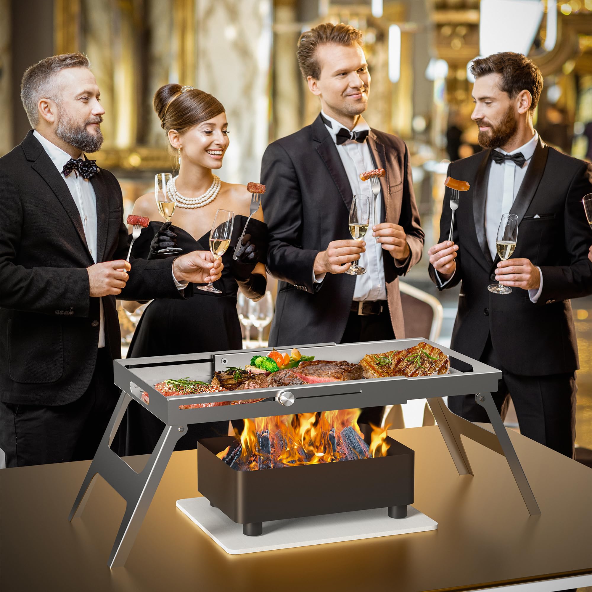 Griglia Pieghevole Outdoor Campeggio Con Piedi Rucksackgrill - Foto 9