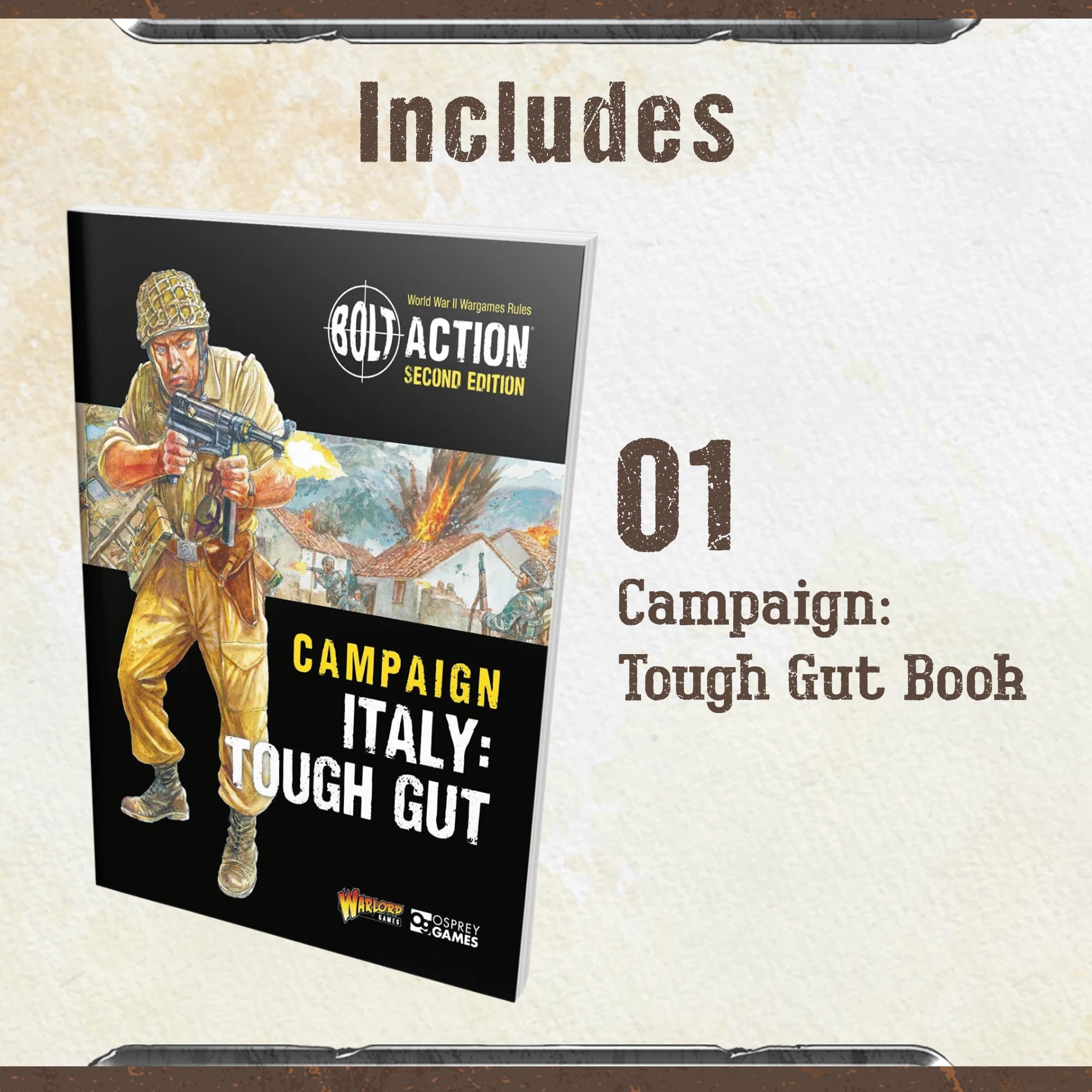 Wargames Delivered Bolt Action Campaign: Tough Gut Book- Immergiti nel grintoso realismo della seconda guerra mondiale con un impegnativo libro della campagna Impegnati in feroci battaglie, comanda le