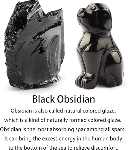 Miniatura 8 de Artistone 2 pulgadas de cristal de amatista para decoración del hogar, cristales tallados con piedras preciosas de animales, estatua de perro,