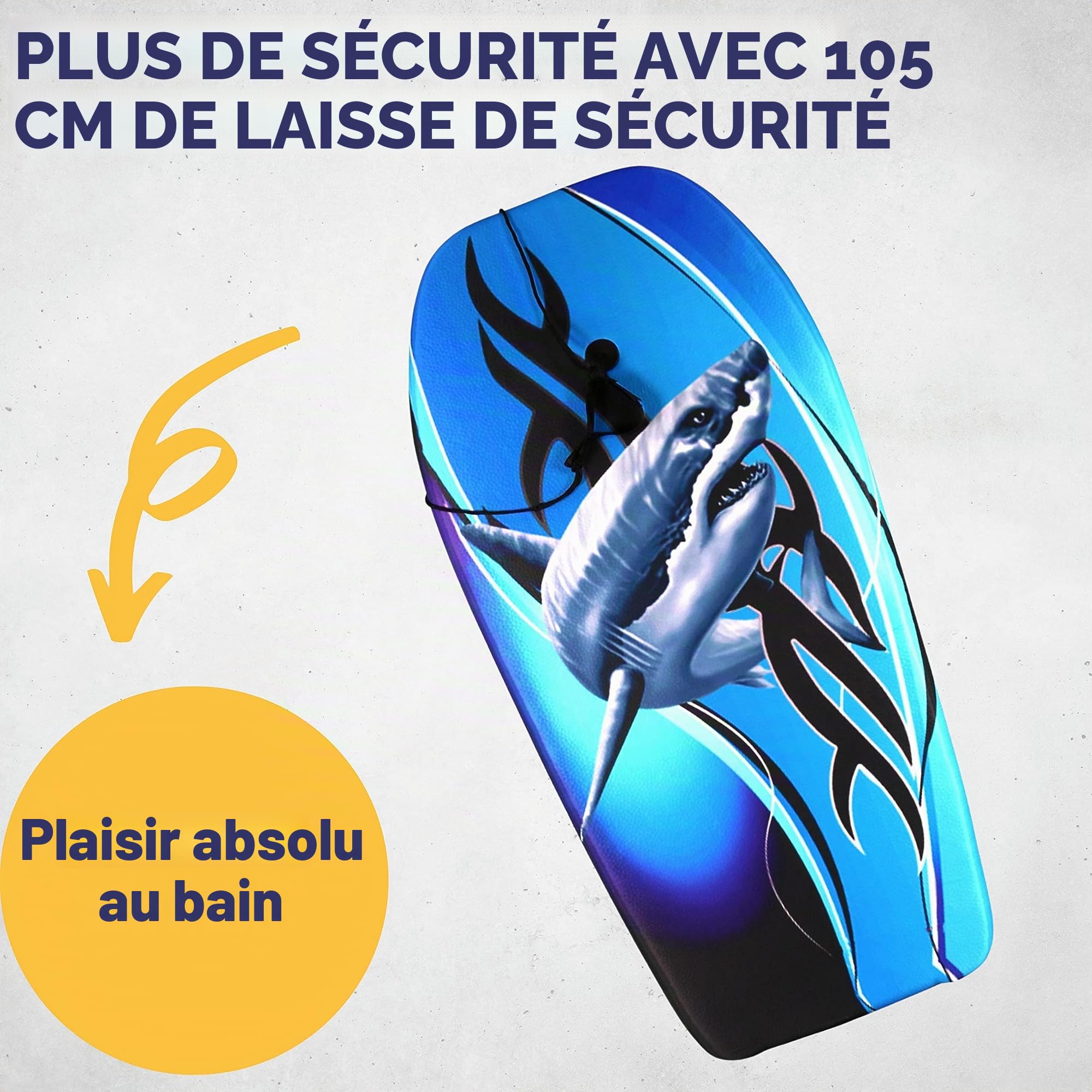 Best Sporting Bodyboard pour Enfants en Forme de Requin ou de Tortue - Planche de Surf pour Enfants - 92 x 46 x 5 cm à 75 kg - Planche de Surf pour Enfants - Planche de Surf
