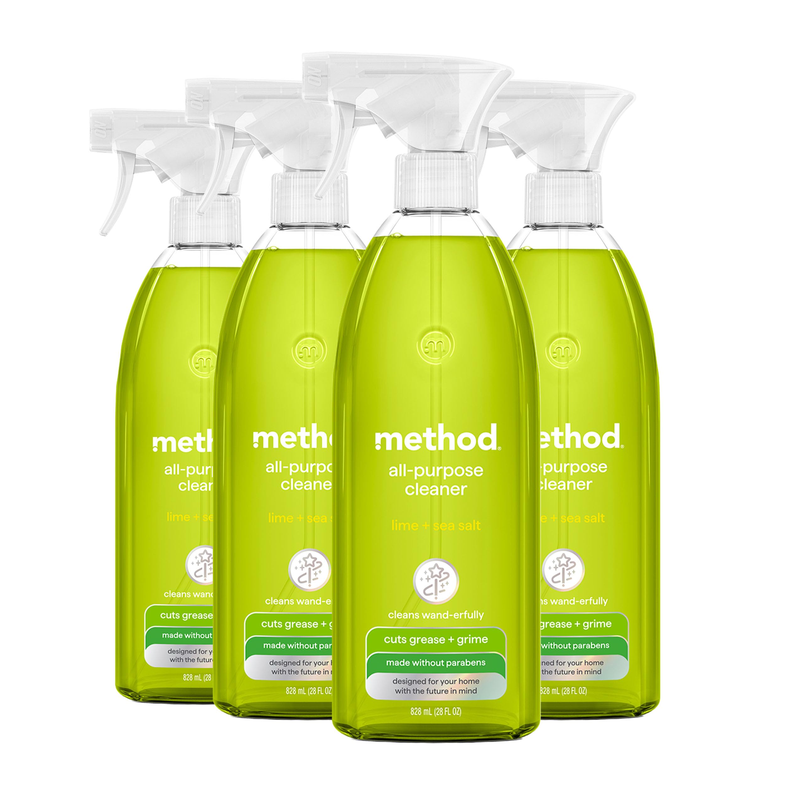 method All-Purpose Cleaner Spray, Lime + Sea Salt, 28 fl oz, 4 pack