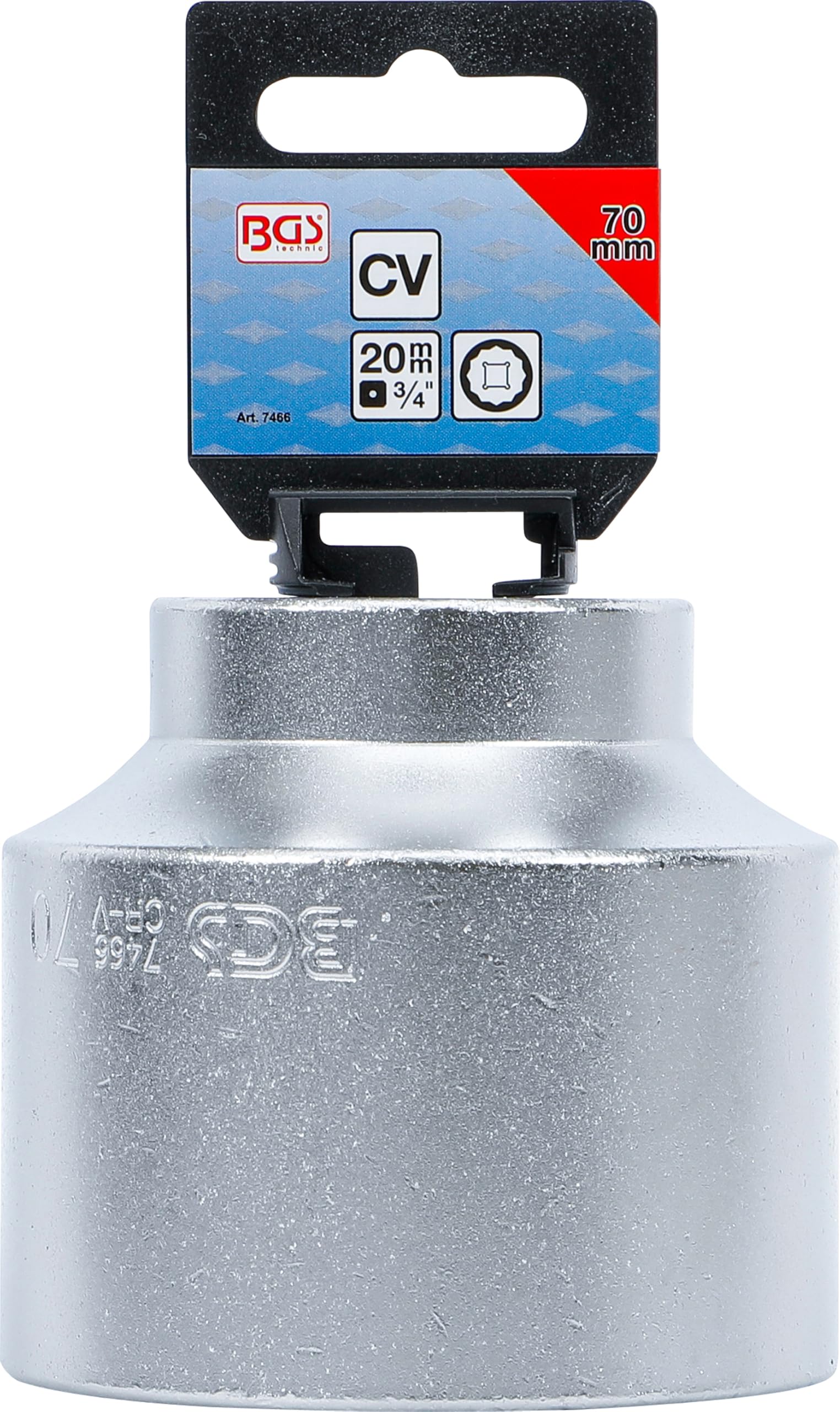 BGS 7466 | Llave de vaso 12 caras | entrada 20 mm (3/4") | 70 mm