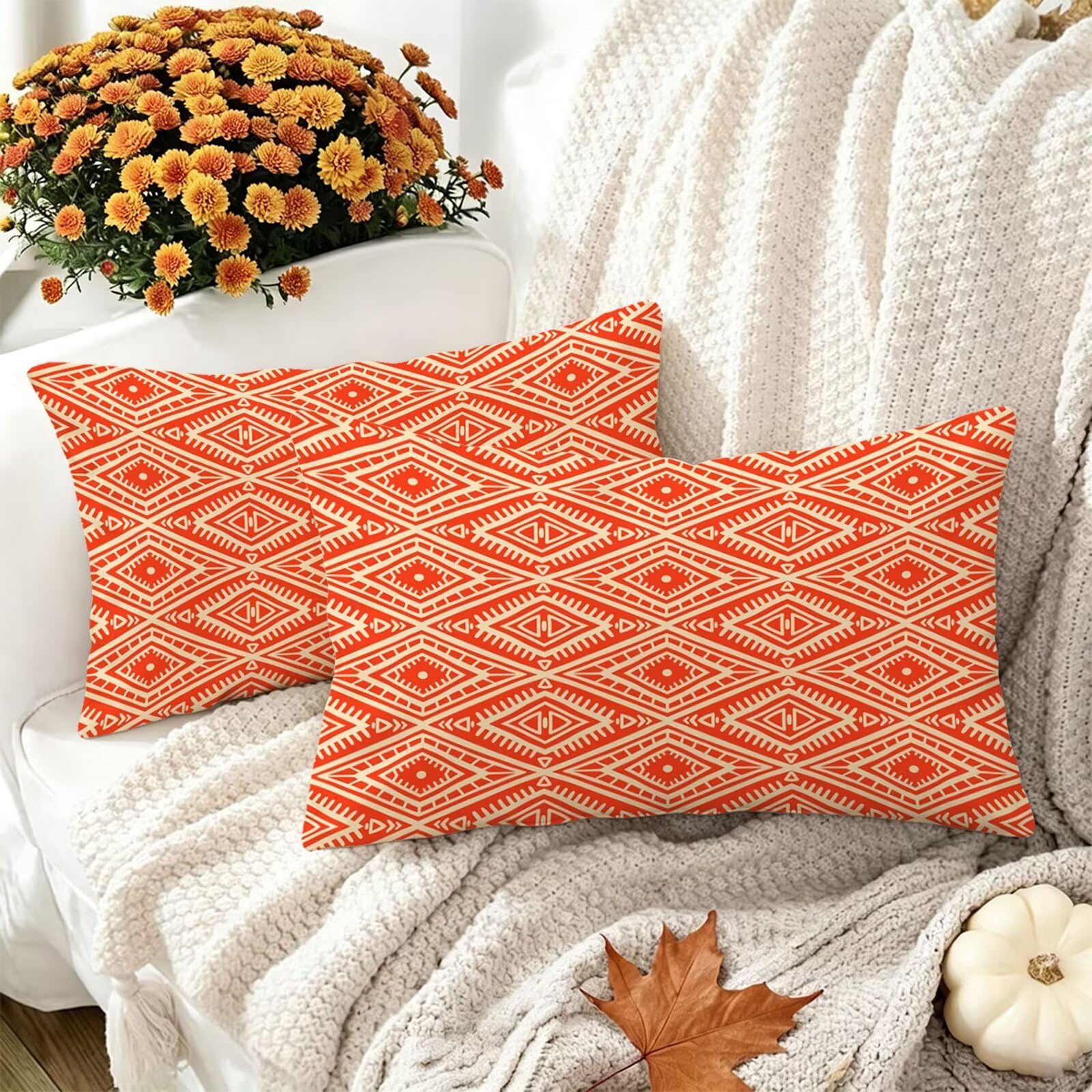 Poszewki na poduszki 60 x 80 cm geometryczne poduszki retro poszewki na