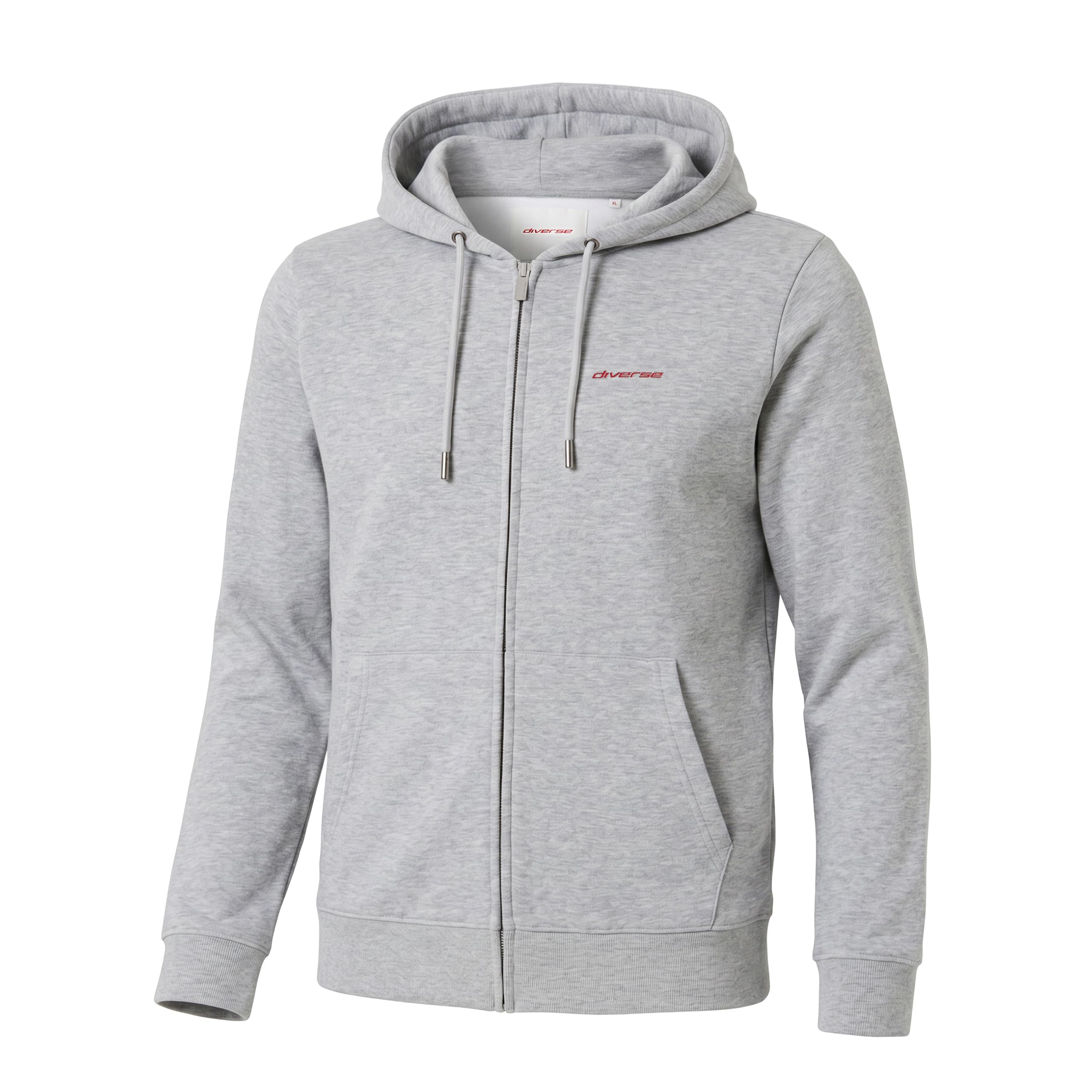 DIVERSE Męska Bluza, z Kapturem, z Zamkiem Błyskawicznym, Długi Rękaw, Kieszeń Kangurka, Bawełniana, z Logo BASEZIP M261