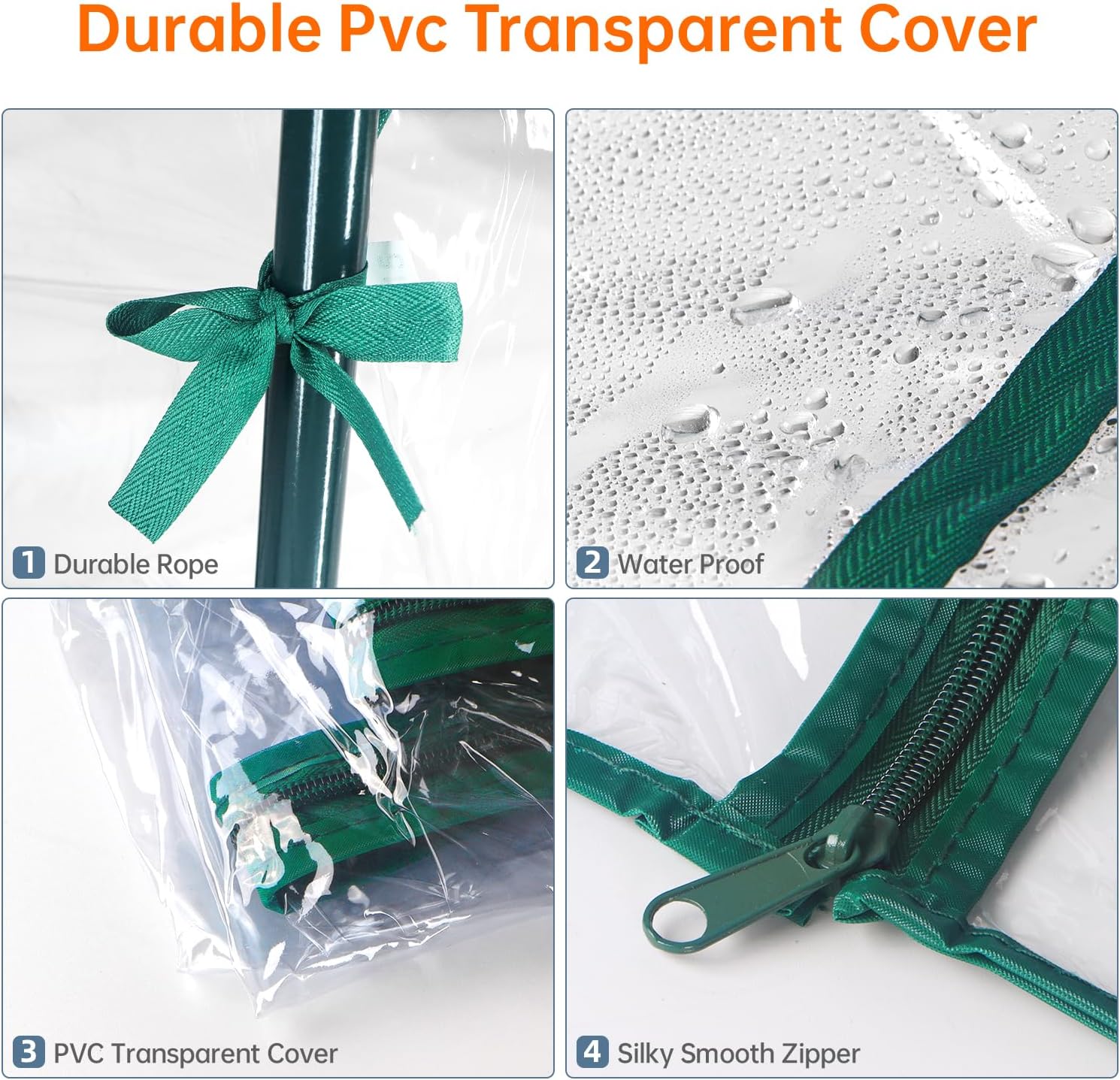 Mini Indoor Greenhouse with Grow Lights, 27.2" L X 19.9" W X 27.2" H Desktop Small Greenhouse with Zippered Door and PVC Cover for Seed Starting, 1.6FT Plant Light for Indoor Plants with Timer