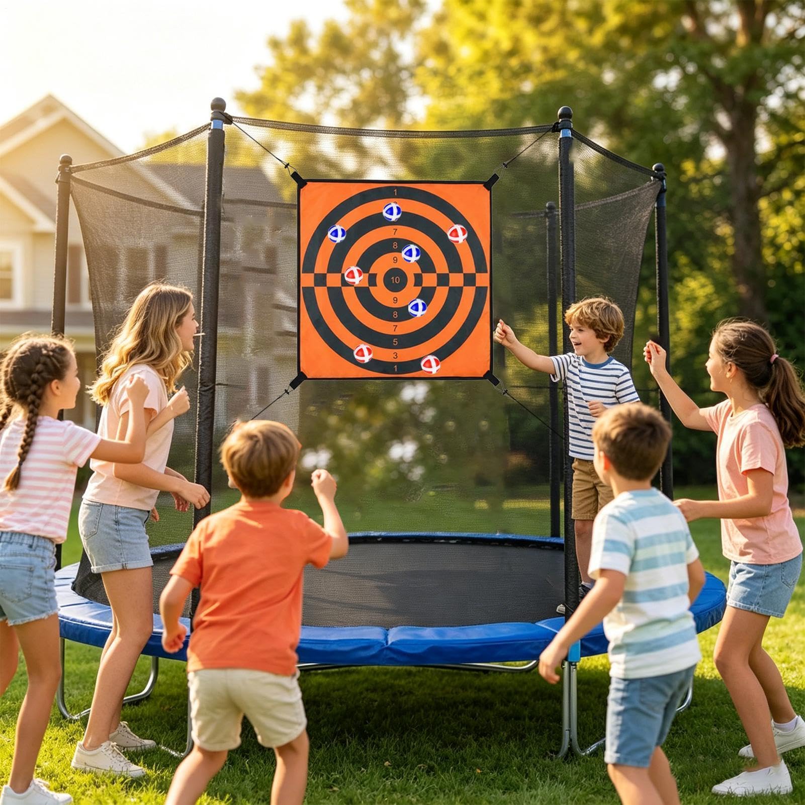 Jeu de fléchettes pour trampoline, adhésifs universels amusants et interactifs, accessoires de trampoline pour , pour maison, intérieur, extérieur, jardin, parc, fête, anniversaire, club