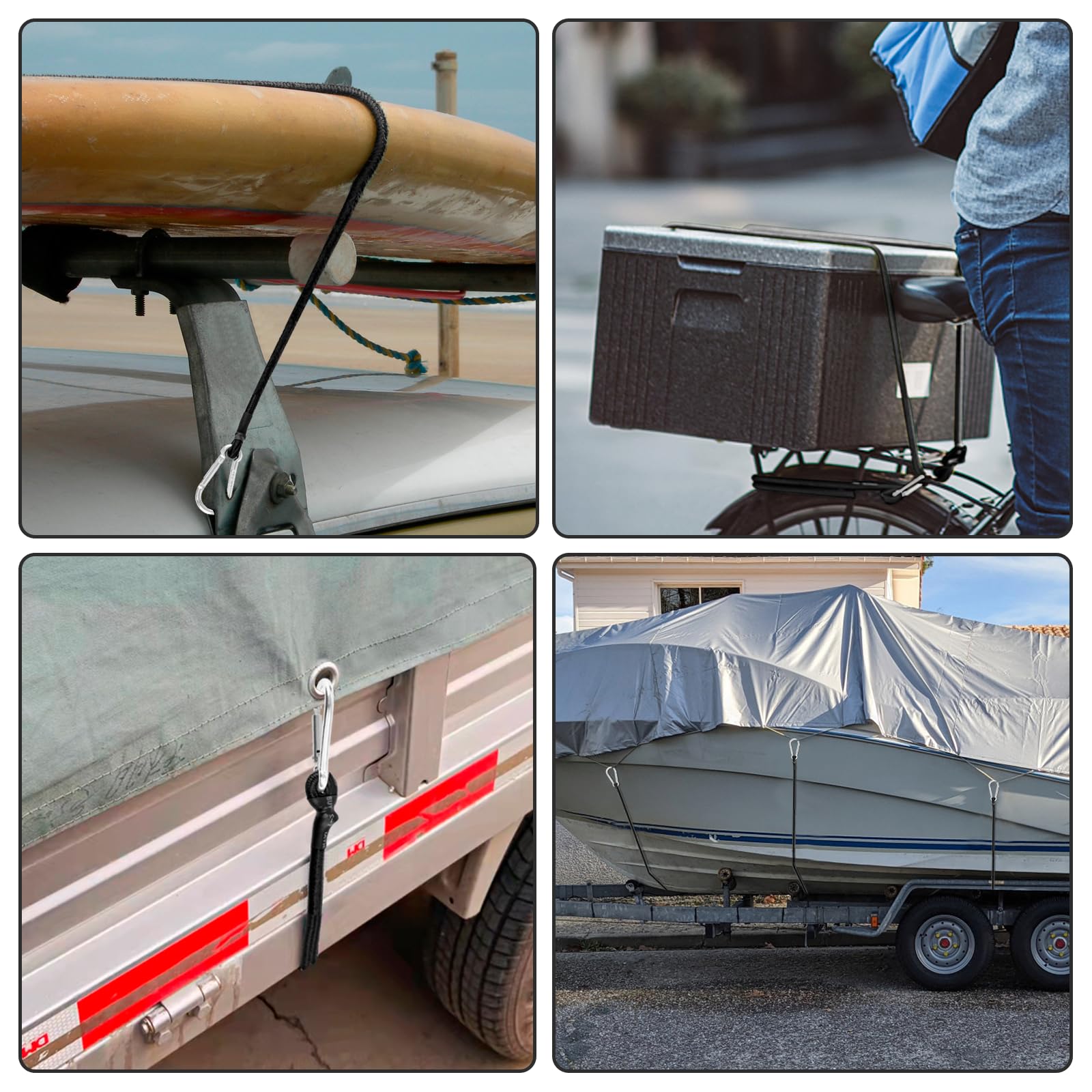 TaoTazon Tendeur En Caoutchouc Avec Mousqueton, 30 Cm