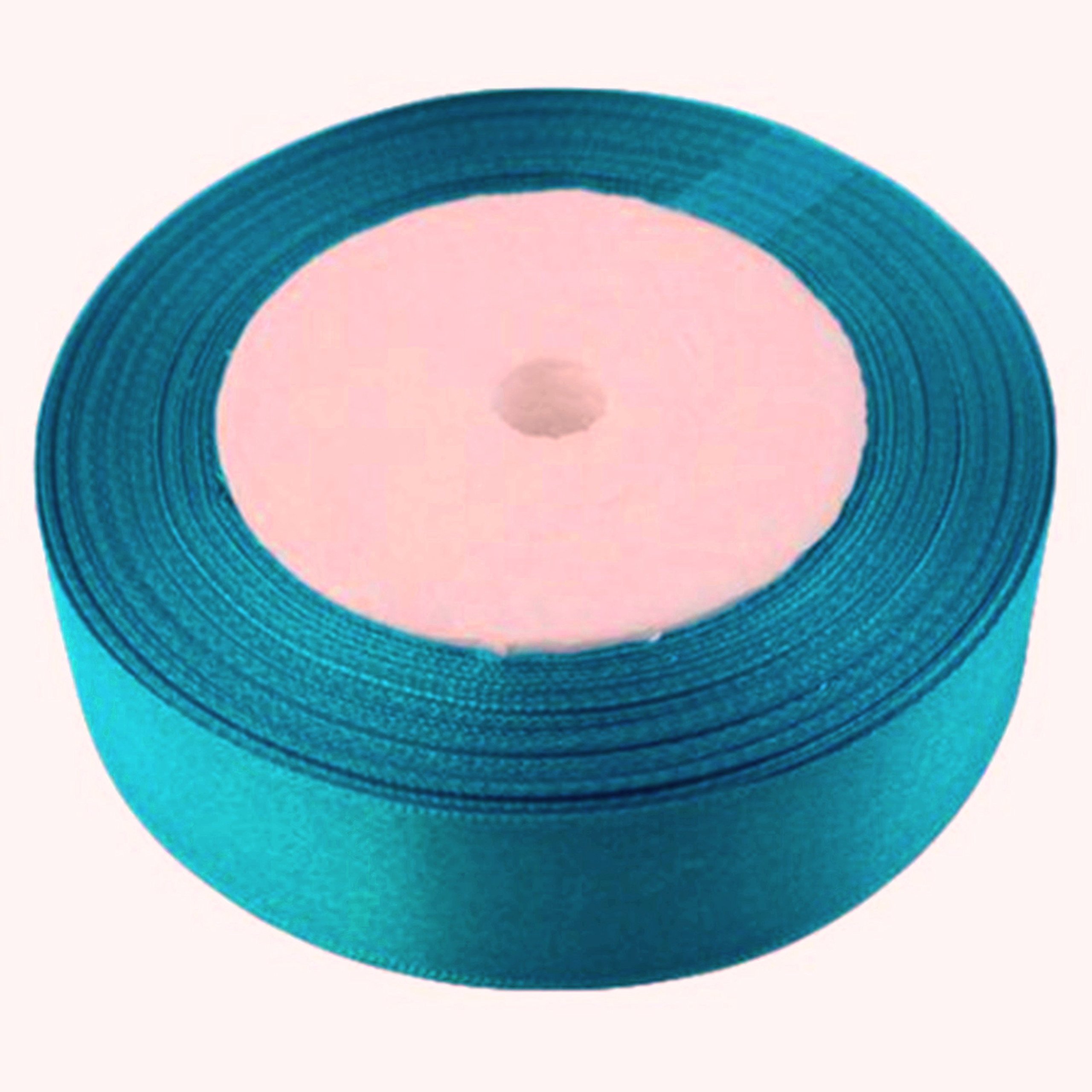 22 Meters Satin Ribbon 10mm Gift Wrap Ribbon, Ribbons for Gift Wrapping, Christmas Ribbon, Gift Wrapping Ribbon for Crafting, Wedding Party Decor (Teal Blue)