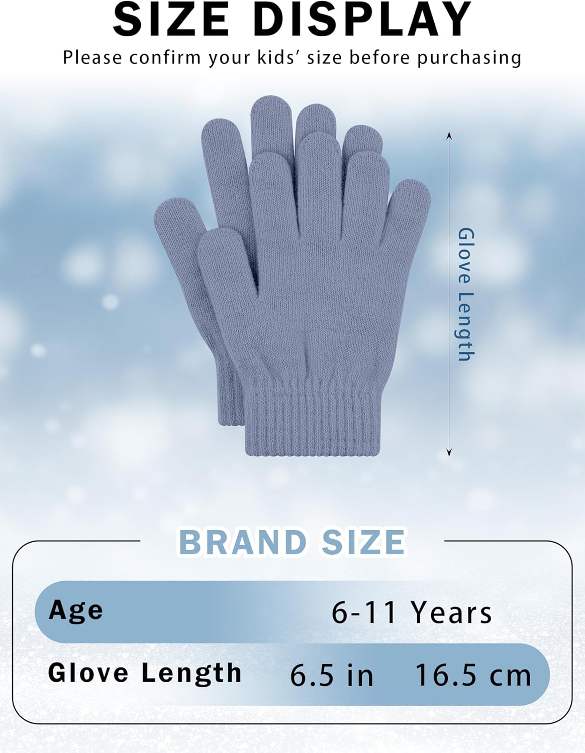 Cooraby 24 Pairs Kids Gloves Winter Magic Gloves Warm Knitted Stretchy Full Fingers Glove for 6-11 Years - Image 2