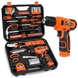 139-Piece Tool Set - Tool Kit with 8V Cordless Drill Driver in ToolBox Storage Case&comma; General Household Drill Set for Home Repairs&comma; Handyman&comma; DIY Projects