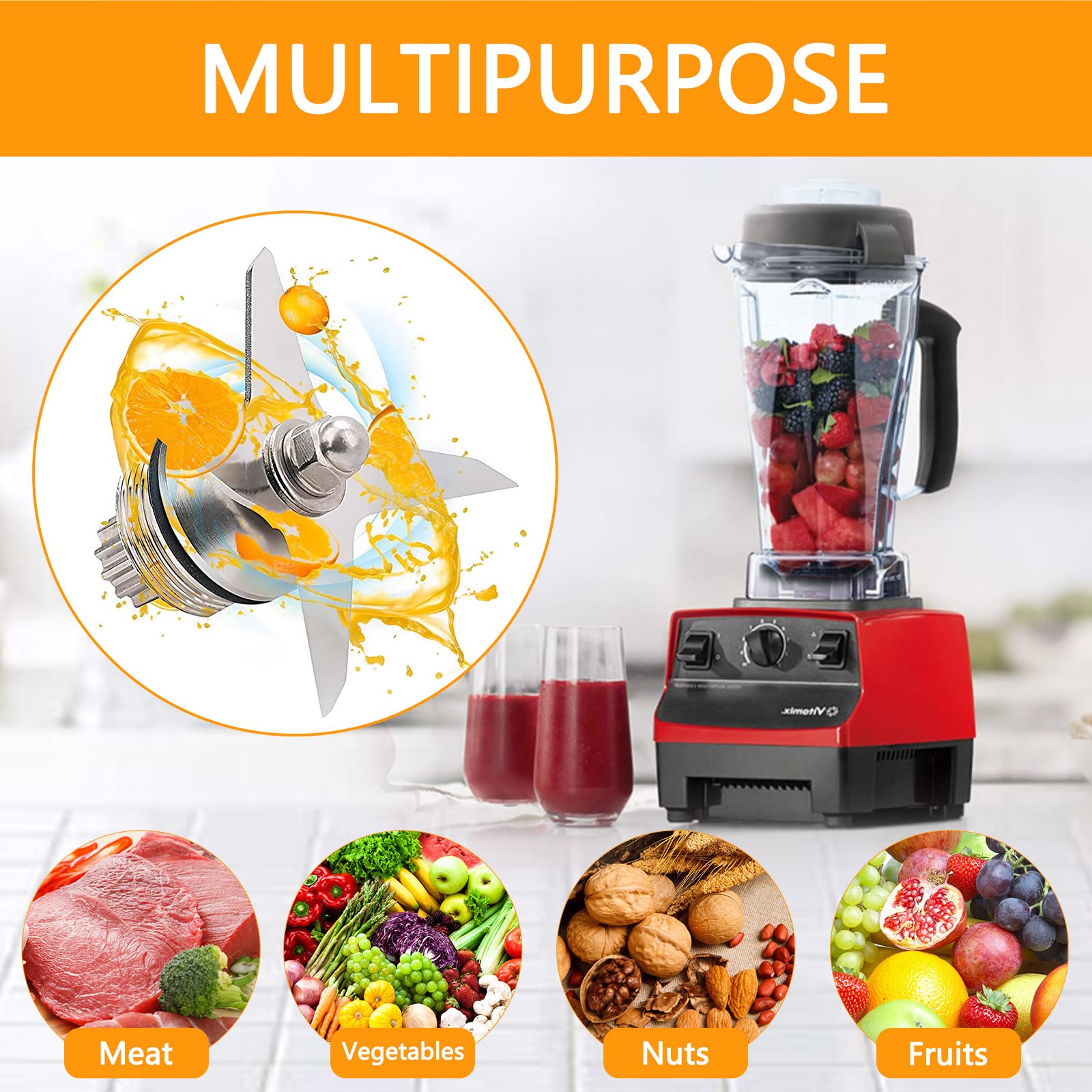 Lama di ricambio per frullatore Vitamix 5200 6300 500 contenitore alto VM001152